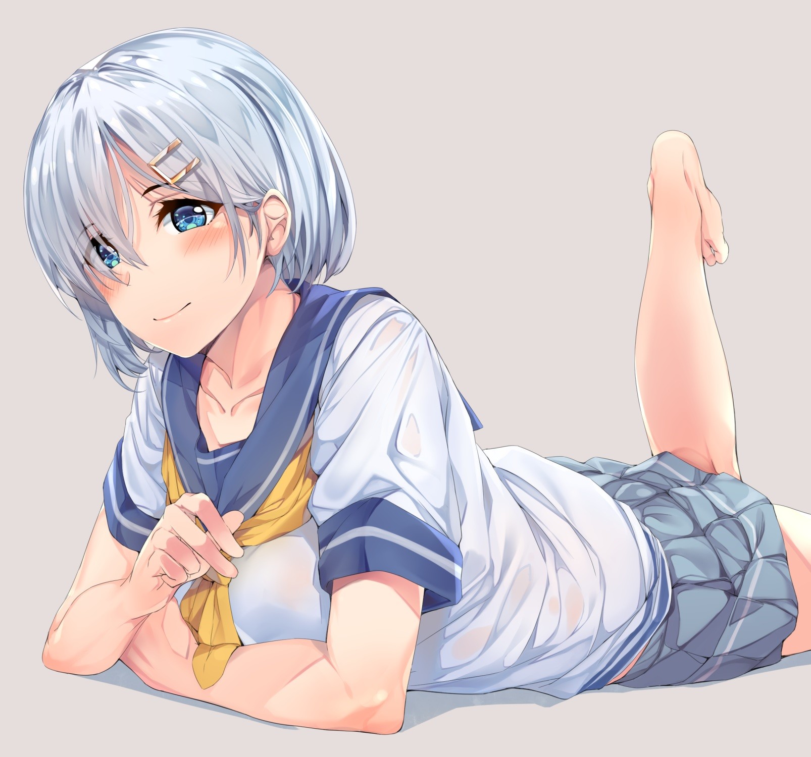 Hamakaze from Kantai Collection lying down HD Wallpaper