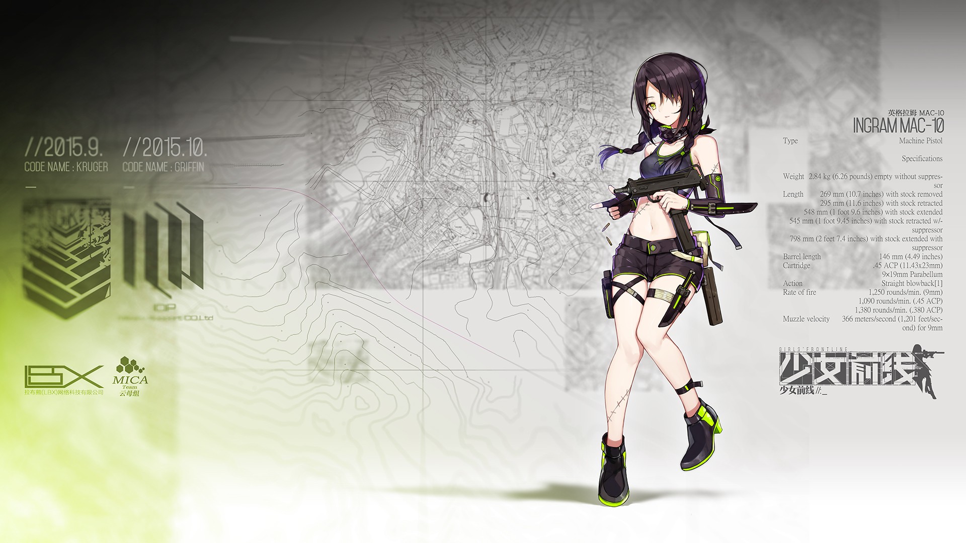 Ingram MAC-10 Girl from Girls Frontline HD Wallpaper
