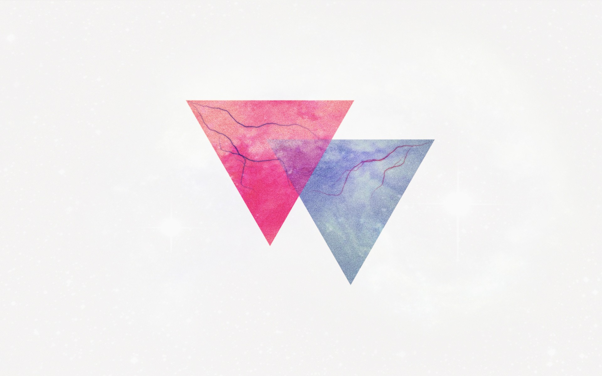 Two overlapping triangles with vein-like patterns HD Wallpaper