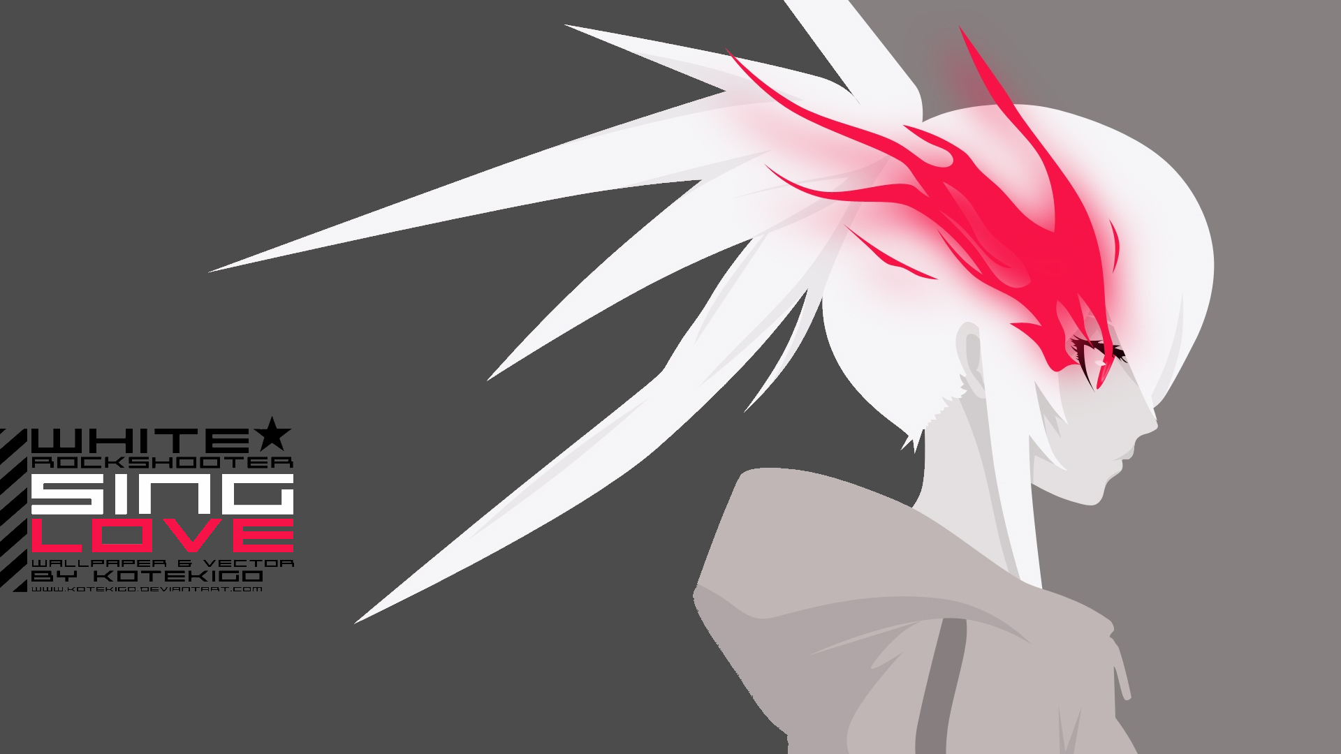 White Rock Shooter Minimalist Anime Art HD Wallpaper