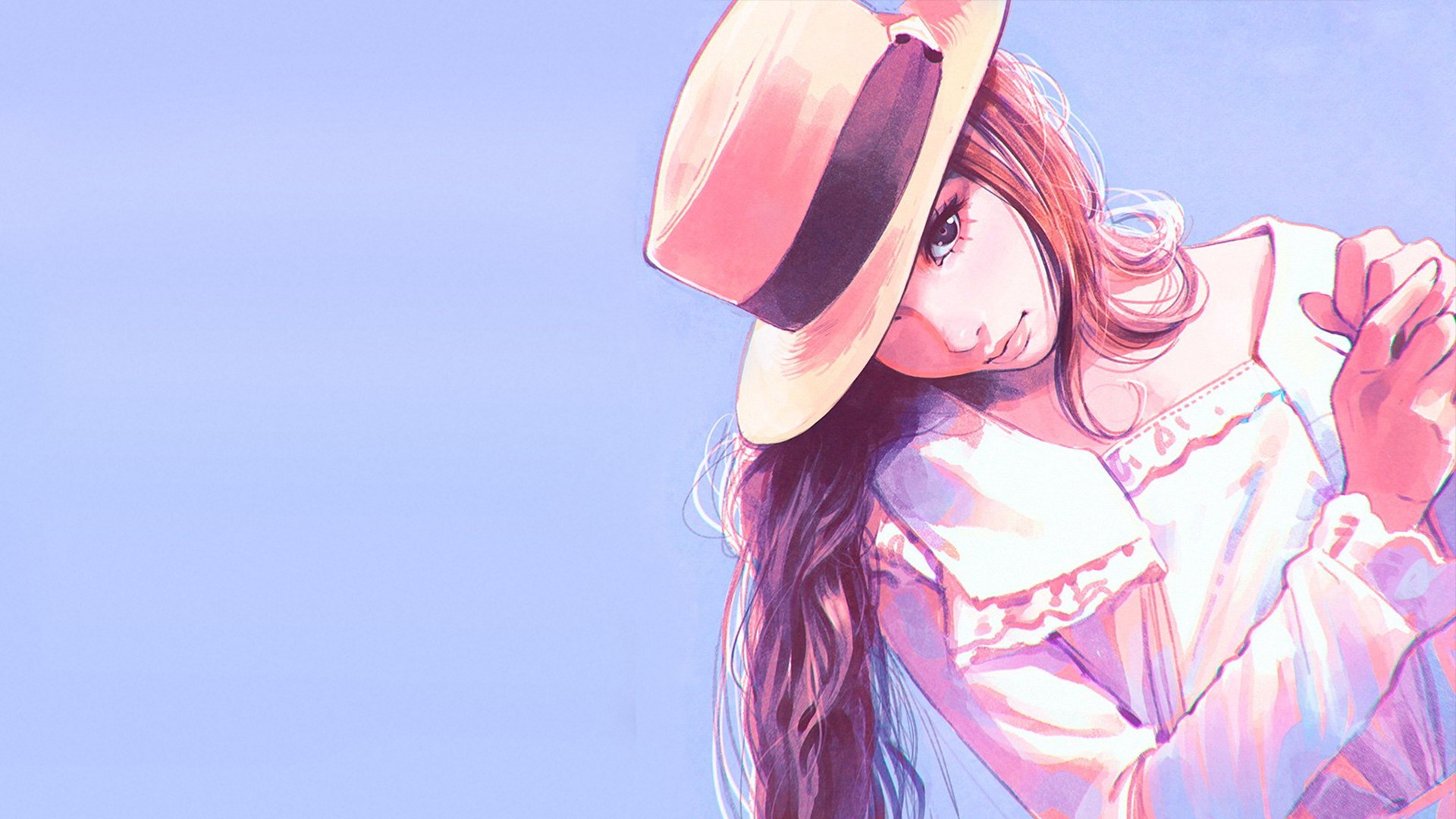 Artwork by Ilya Kuvshinov of a woman HD Wallpaper