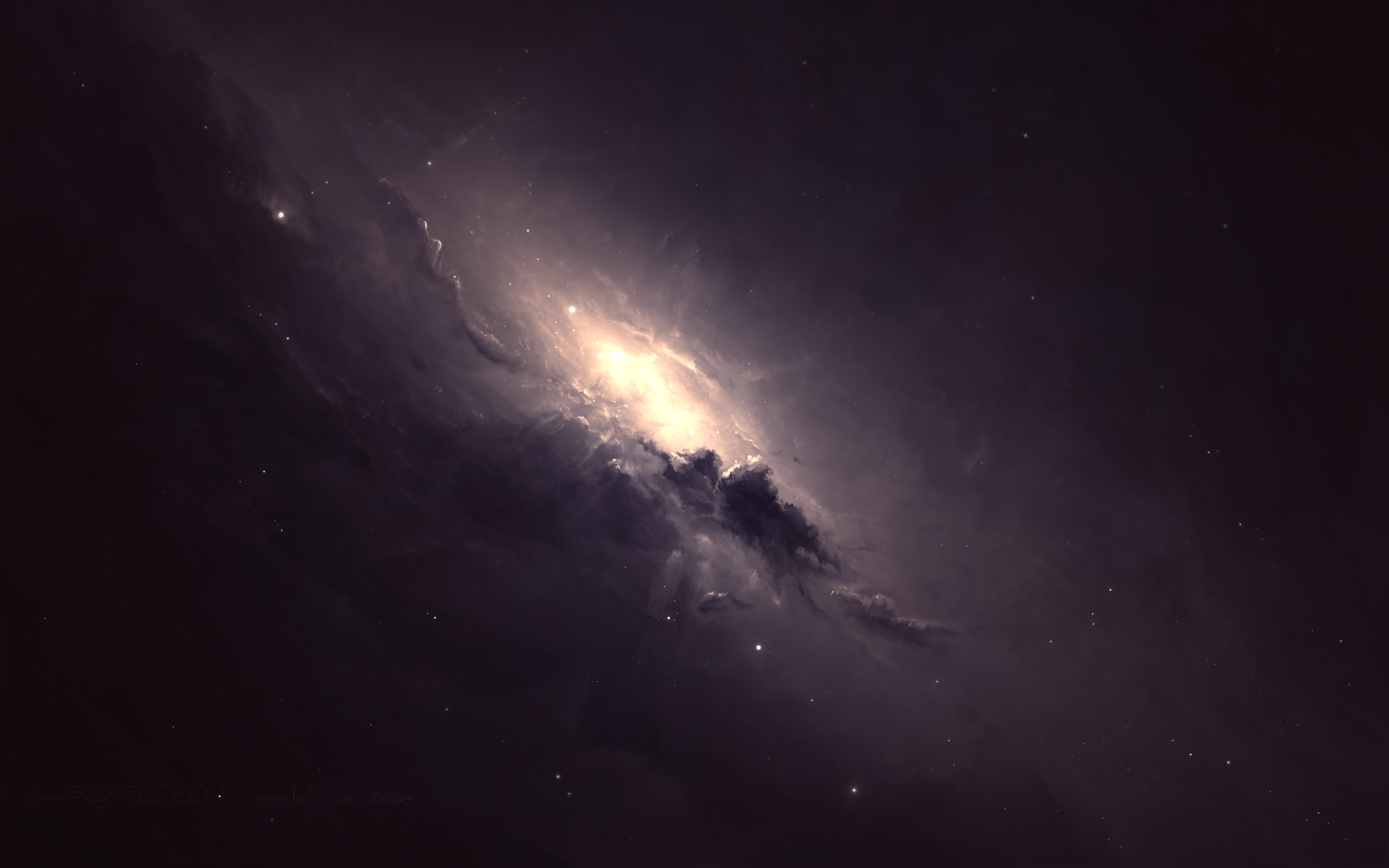 A bright nebula in deep space with distant stars HD Wallpaper