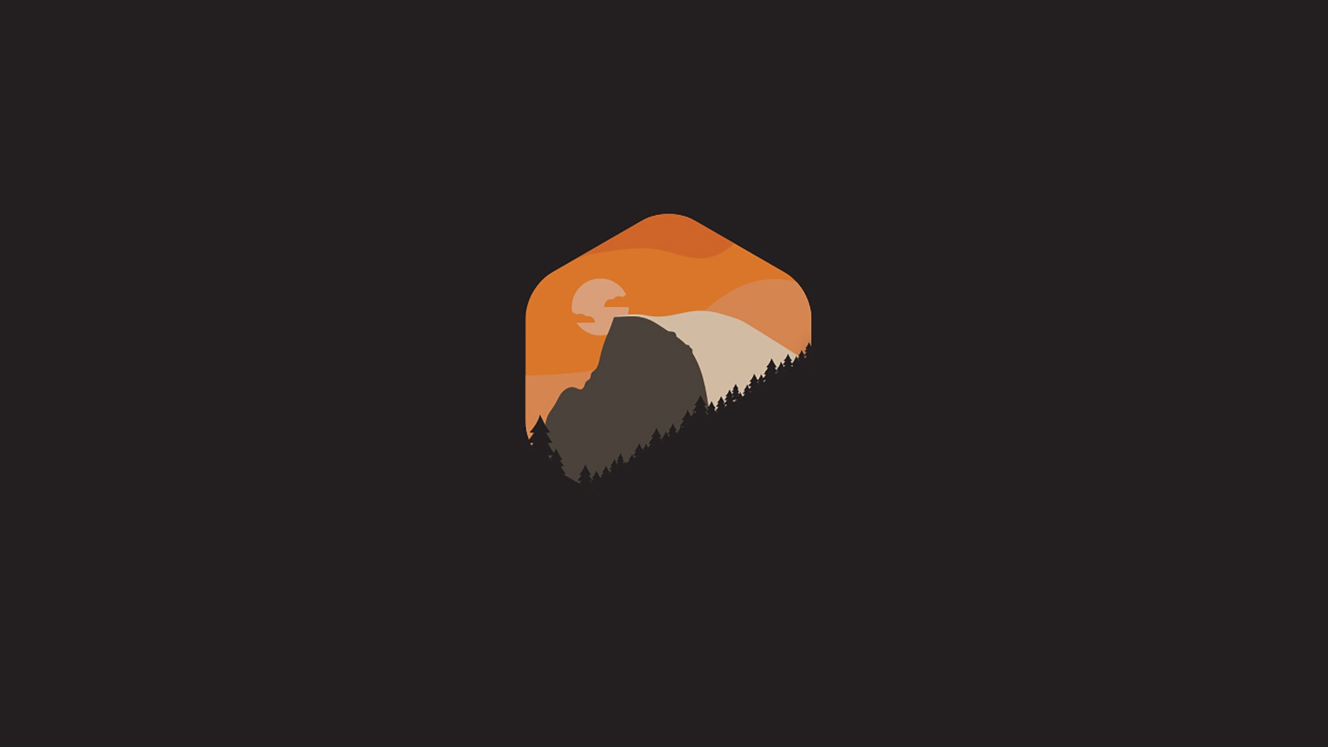 Minimalist Yosemite National Park landscape with Half Dome HD Wallpaper
