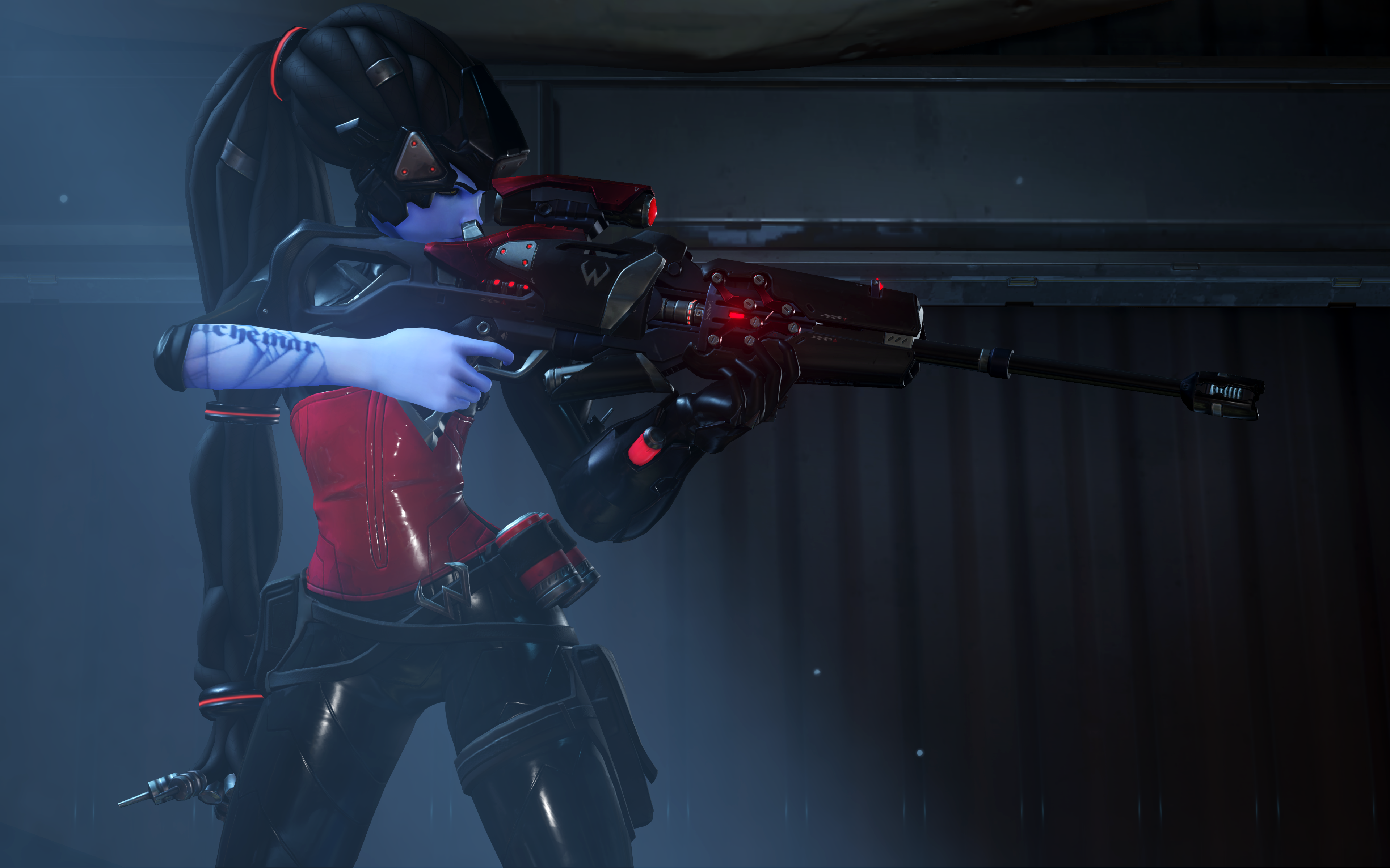 Widowmaker from Overwatch holding a sniper rifle HD Wallpaper