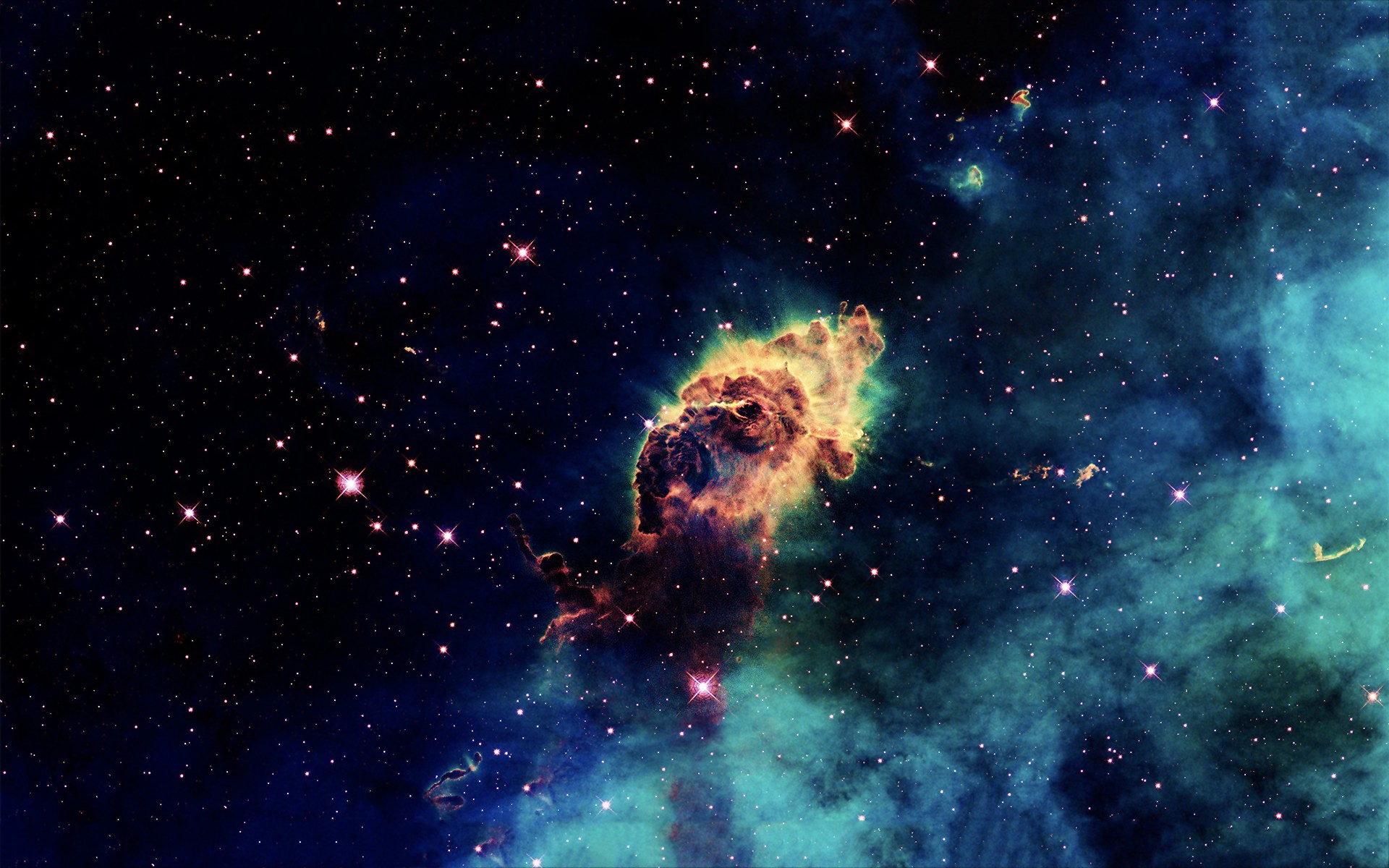 Pillars of Creation nebula in space HD Wallpaper