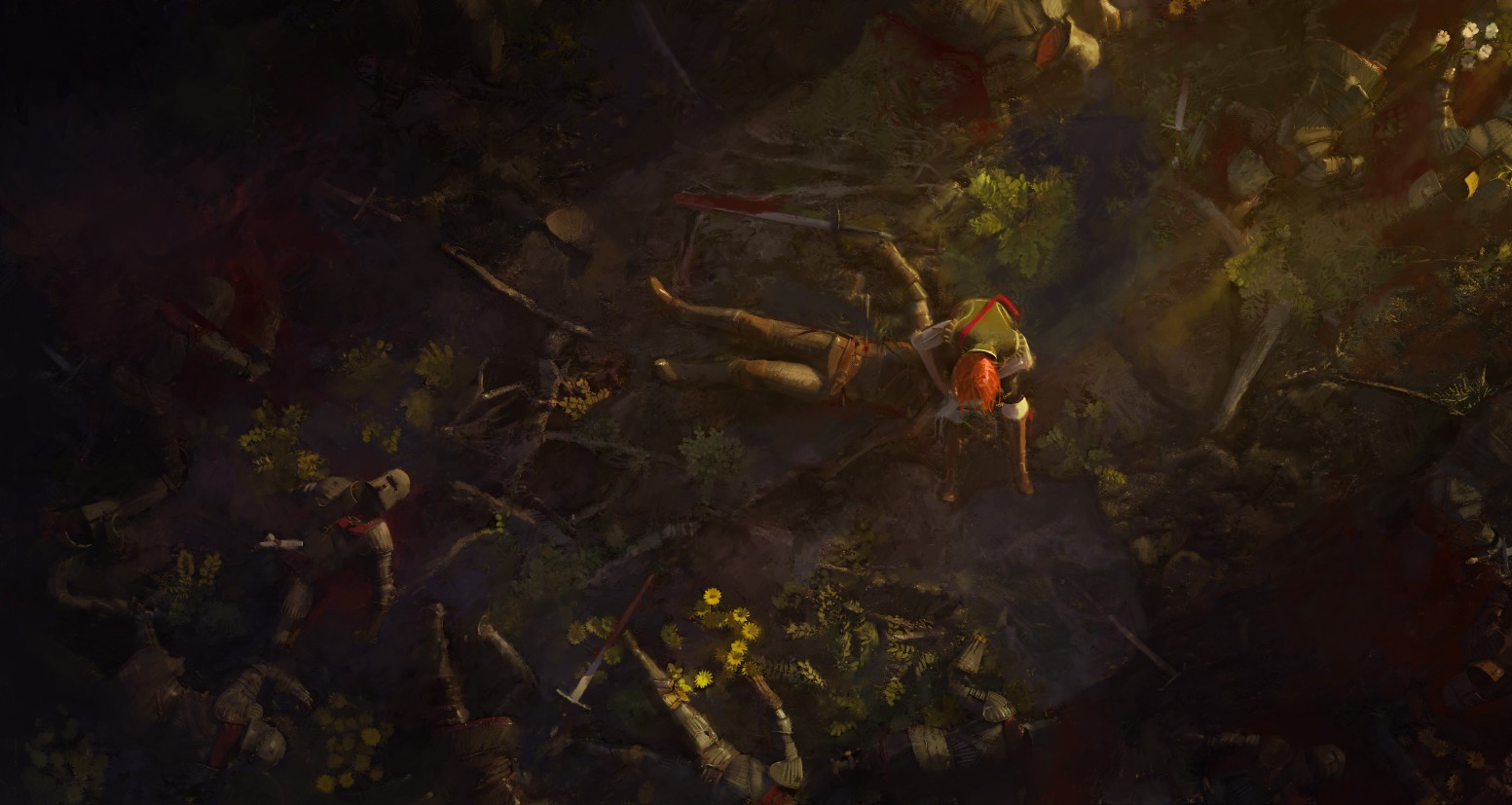 Shani in The Witcher 3: Wild Hunt after a battle HD Wallpaper