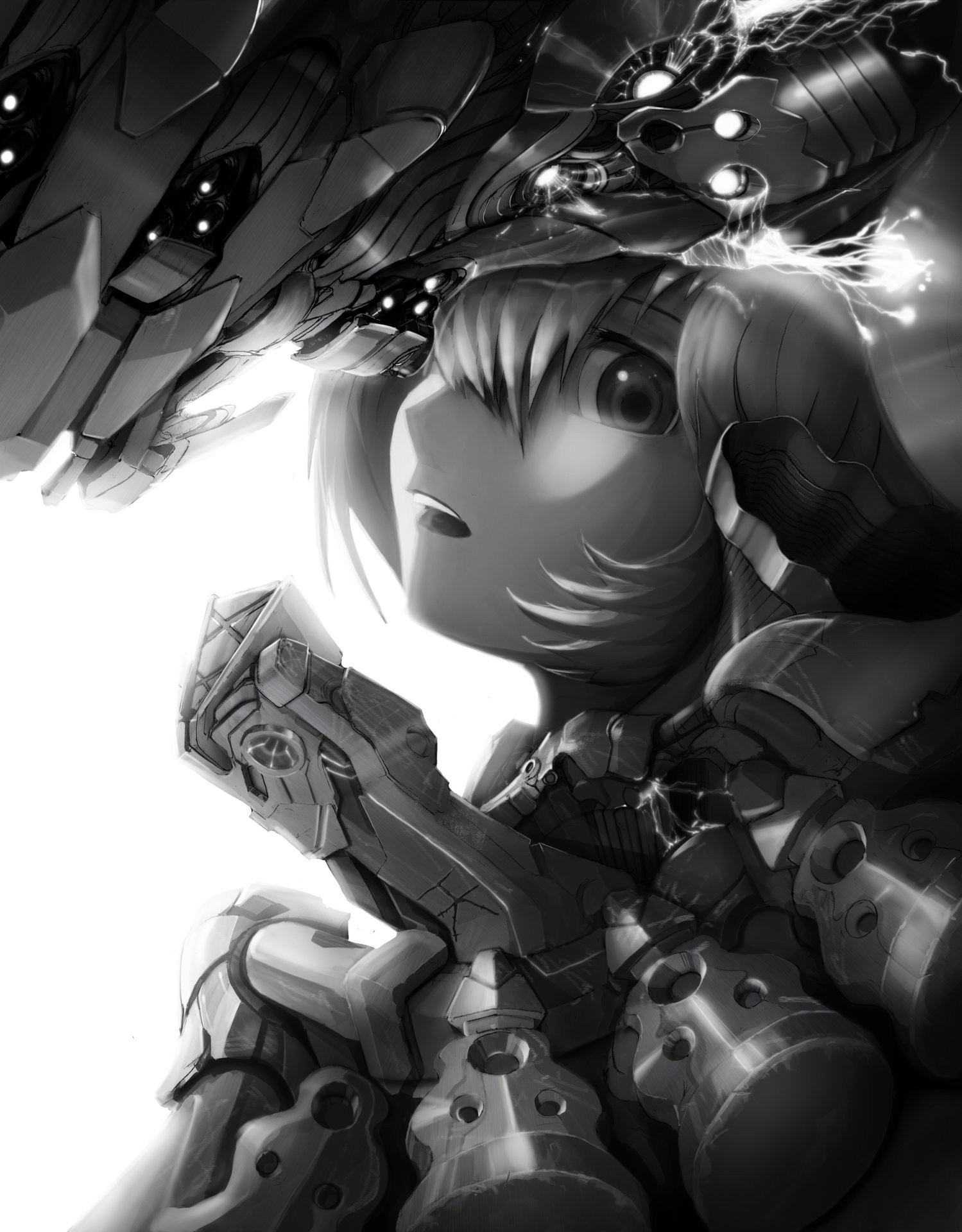 Anime girl in a mecha suit HD Wallpaper