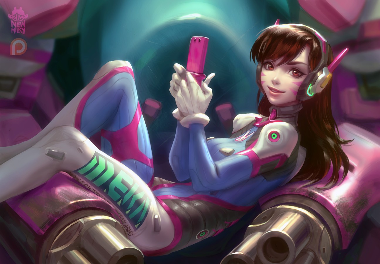 D.Va in her mech suit HD Wallpaper