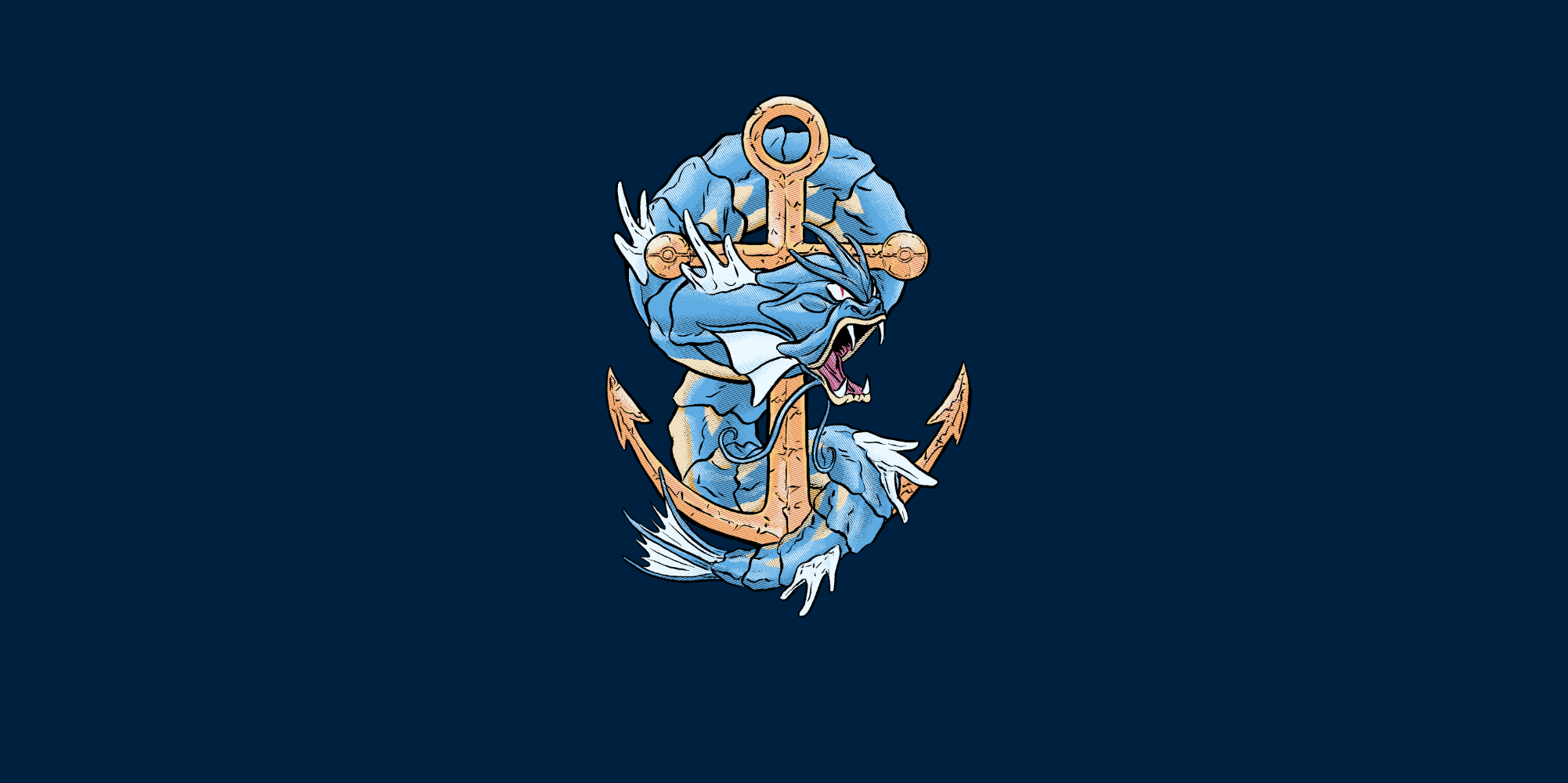 Gyarados and Anchor Pokémon Art HD Wallpaper