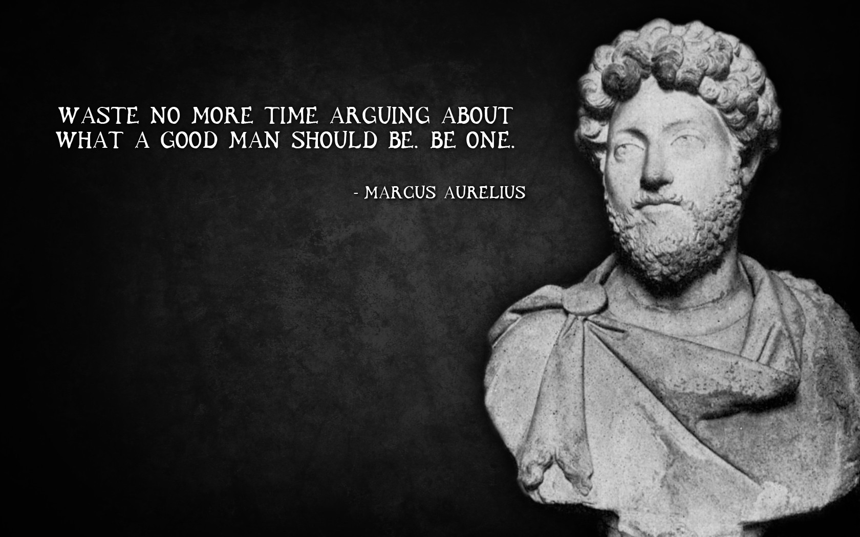 Marcus Aurelius Quote: Waste No More Time HD Wallpaper
