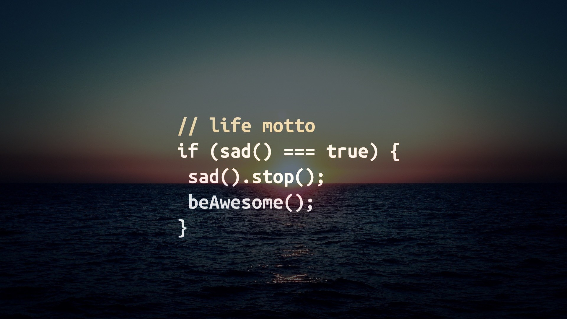 Code with life motto about being awesome HD Wallpaper