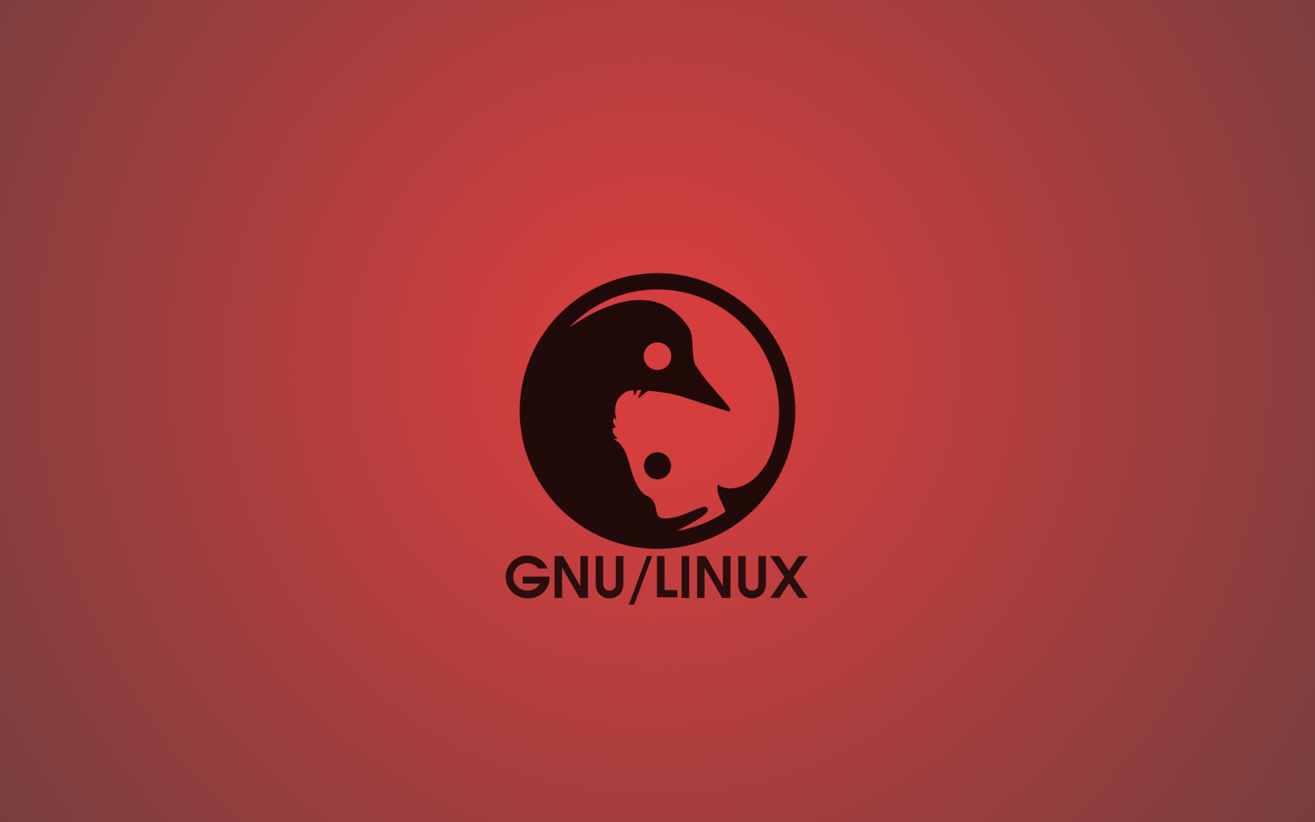 GNU/Linux logo with yin-yang design HD Wallpaper