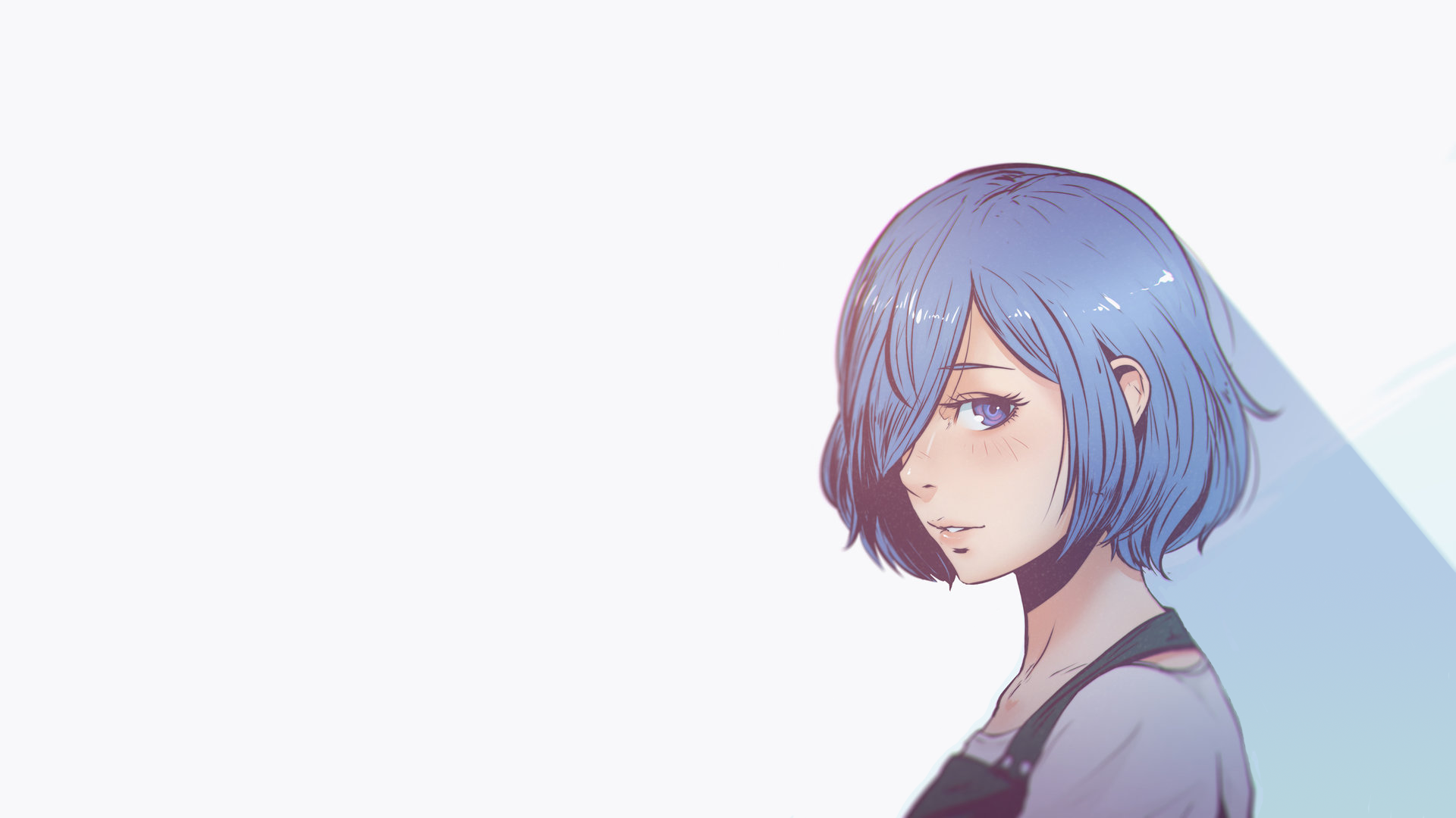 Kirishima Touka from Tokyo Ghoul with blue hair HD Wallpaper