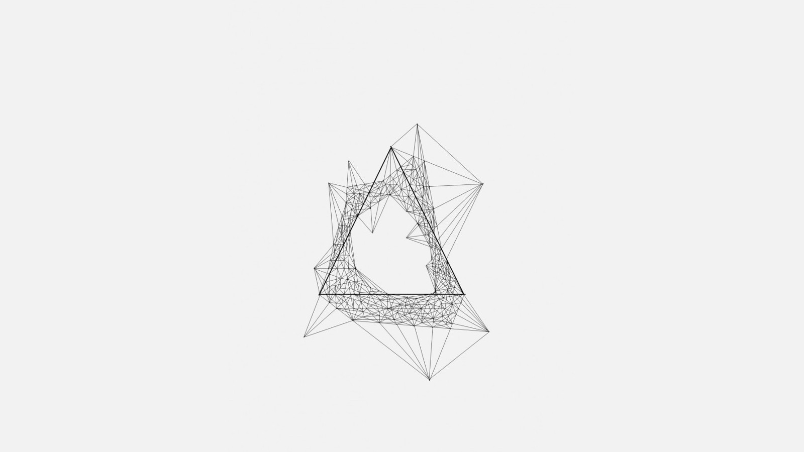 Abstract geometric triangle with interconnected lines HD Wallpaper