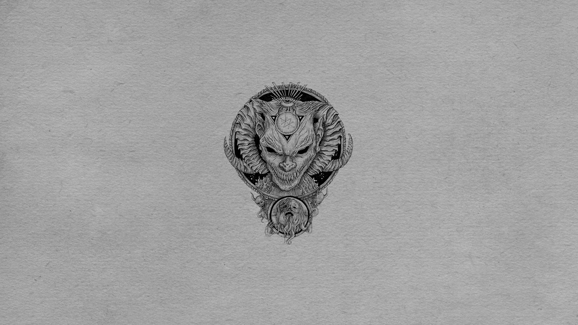 Demonic creature with horns and a beard HD Wallpaper