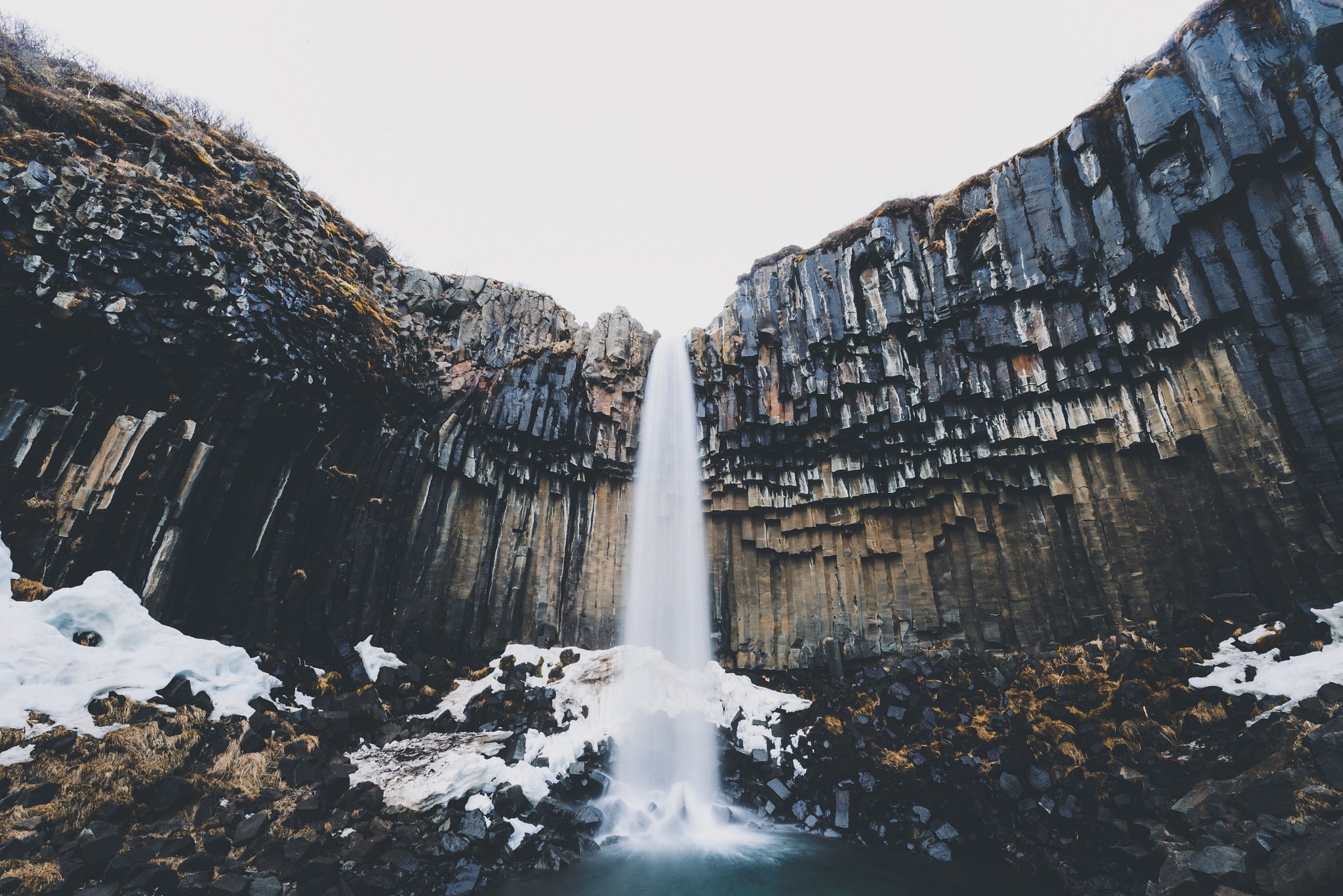 Svartifoss Waterfall in Iceland HD Wallpaper