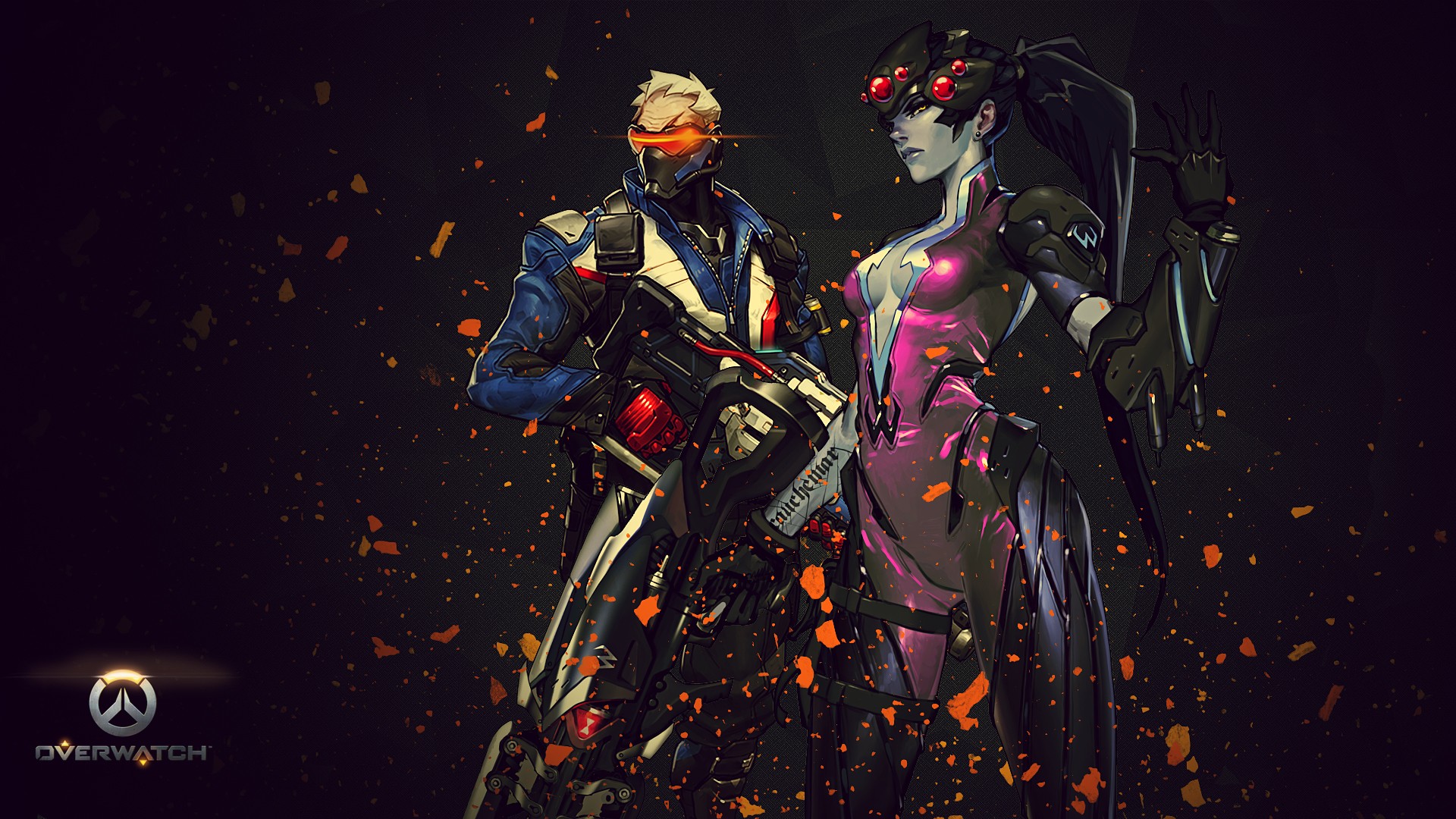 Soldier: 76 and Widowmaker from Overwatch HD Wallpaper