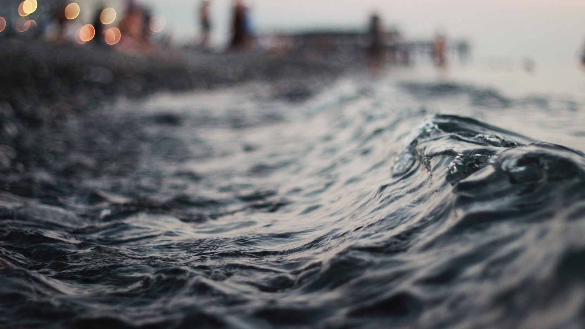 Water waves at the North Sea during evening HD Wallpaper