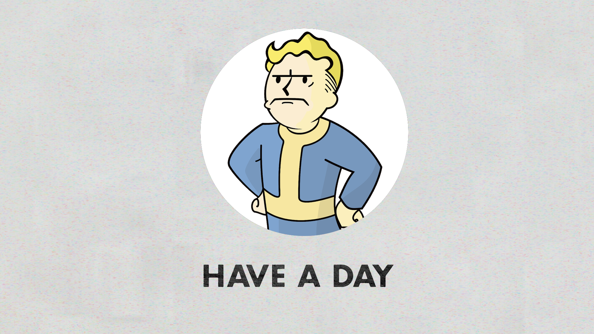 Vault Boy from Fallout saying Have a Day HD Wallpaper