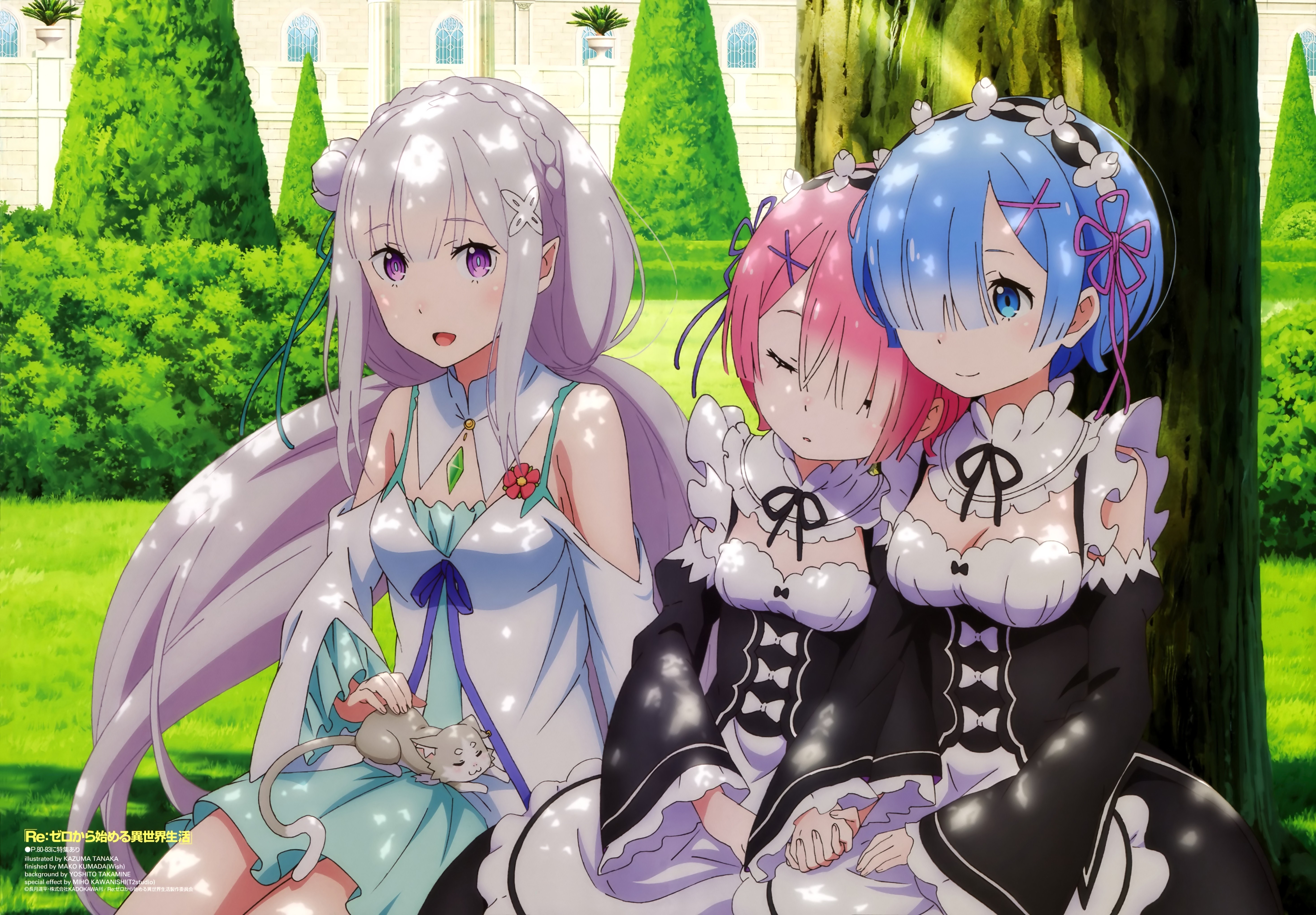 Emilia, Ram, and Rem from Re:Zero HD Wallpaper