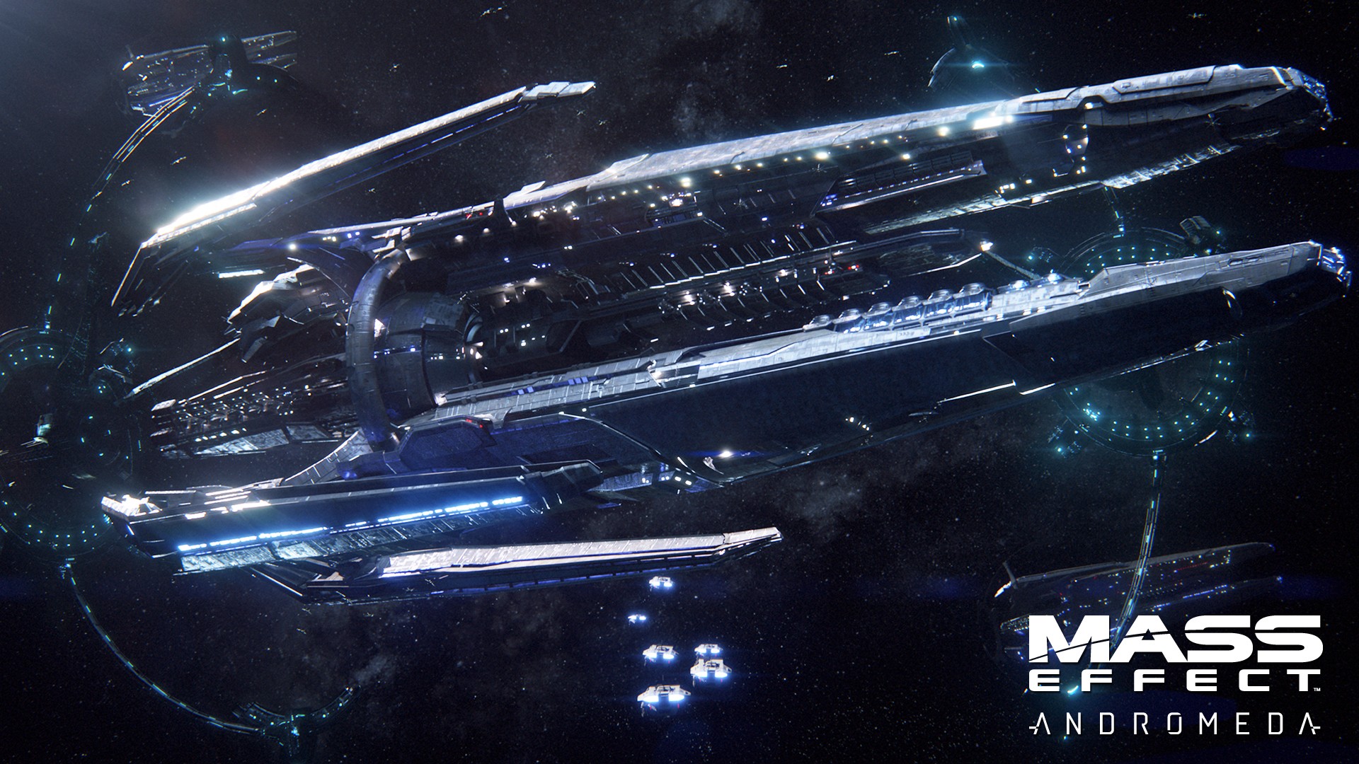 Mass Effect: Andromeda spaceships in space HD Wallpaper