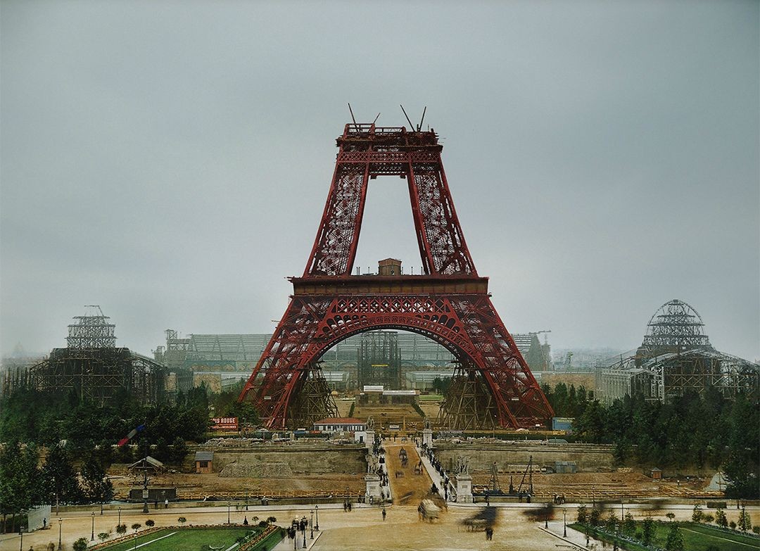 Eiffel Tower under construction in Paris HD Wallpaper