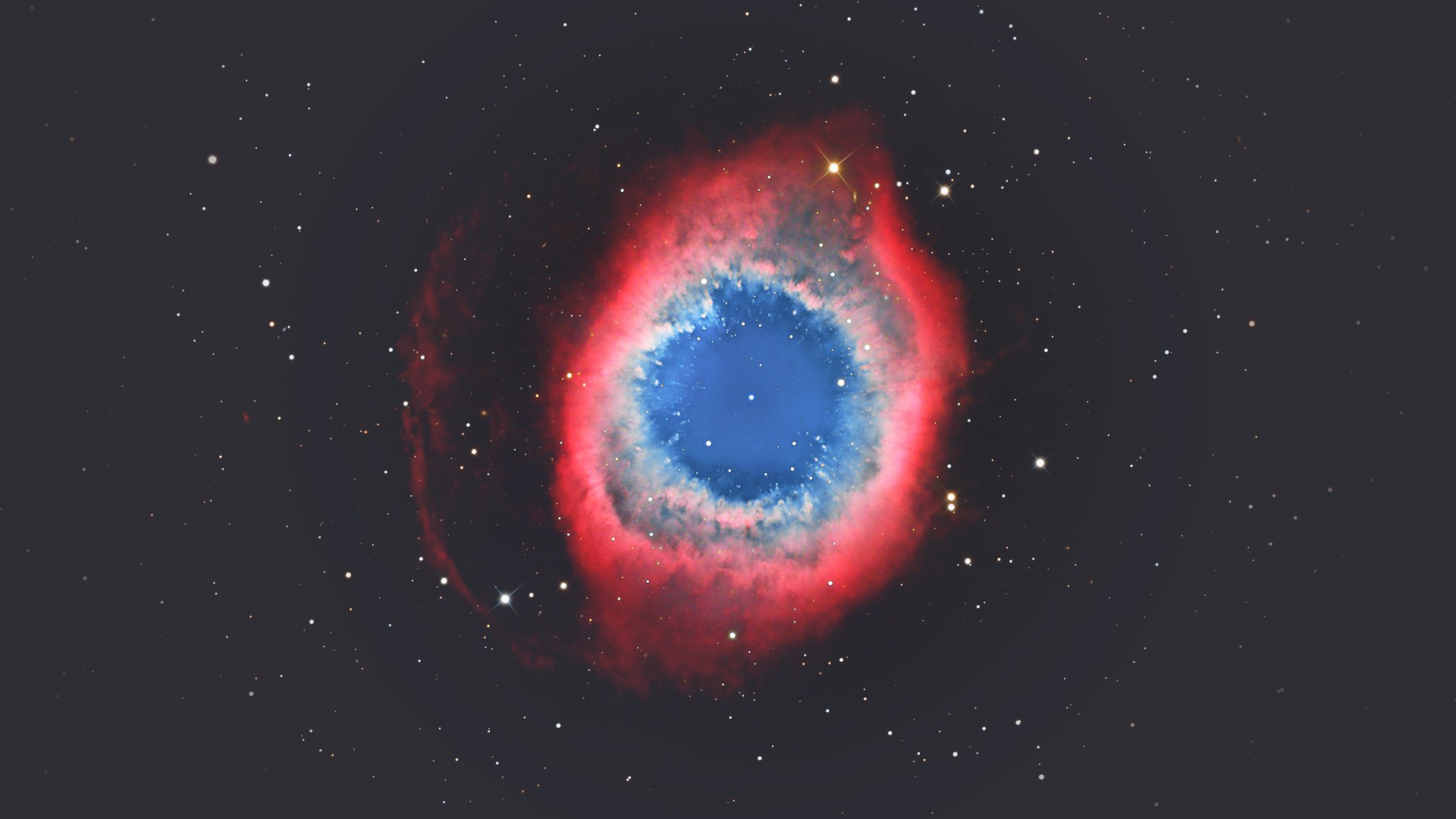 The Helix Nebula in deep space with stars HD Wallpaper