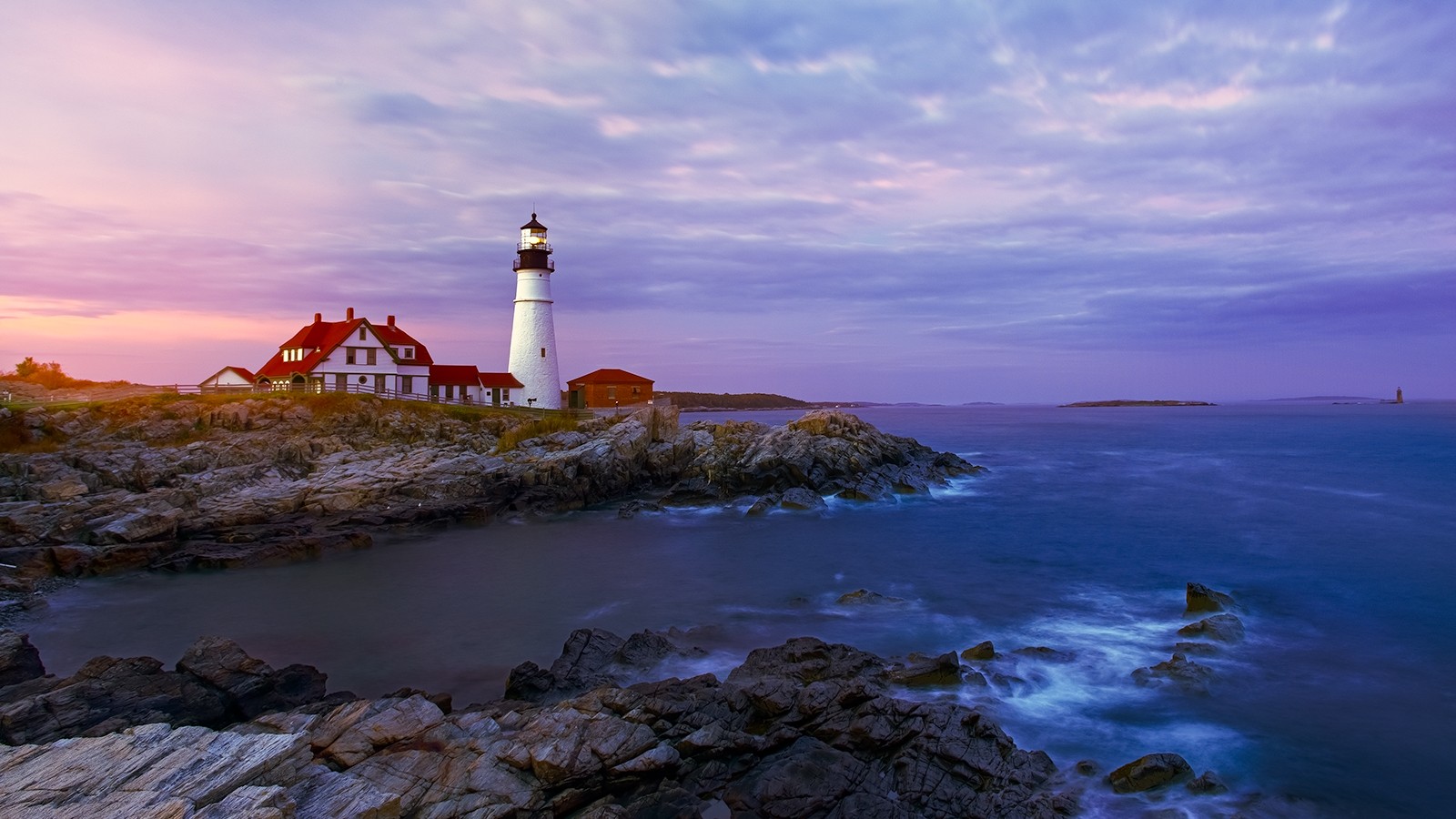 Portland Head Light Lighthouse at Sunset HD Wallpaper