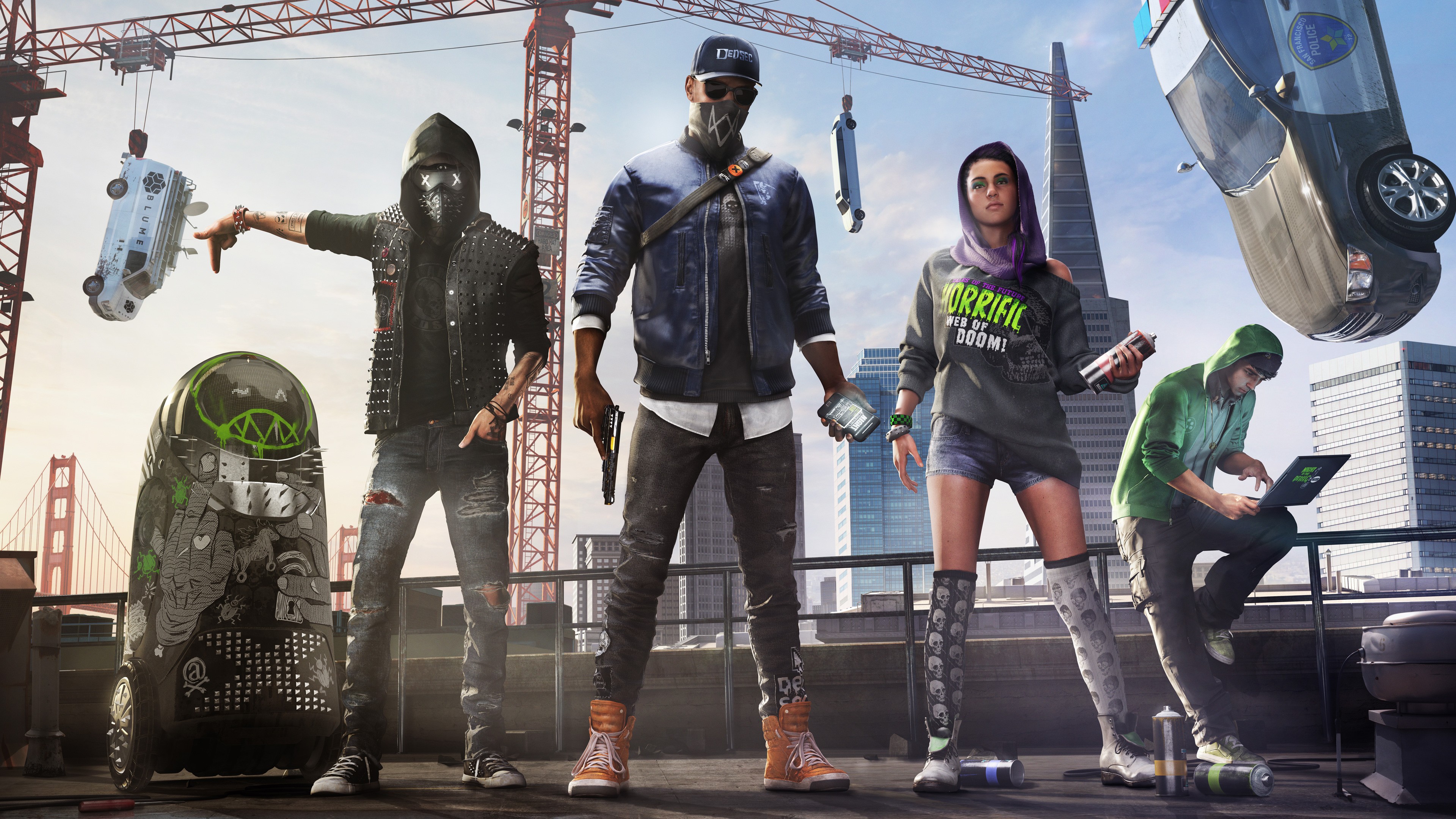 Watch Dogs 2 characters on a rooftop HD Wallpaper