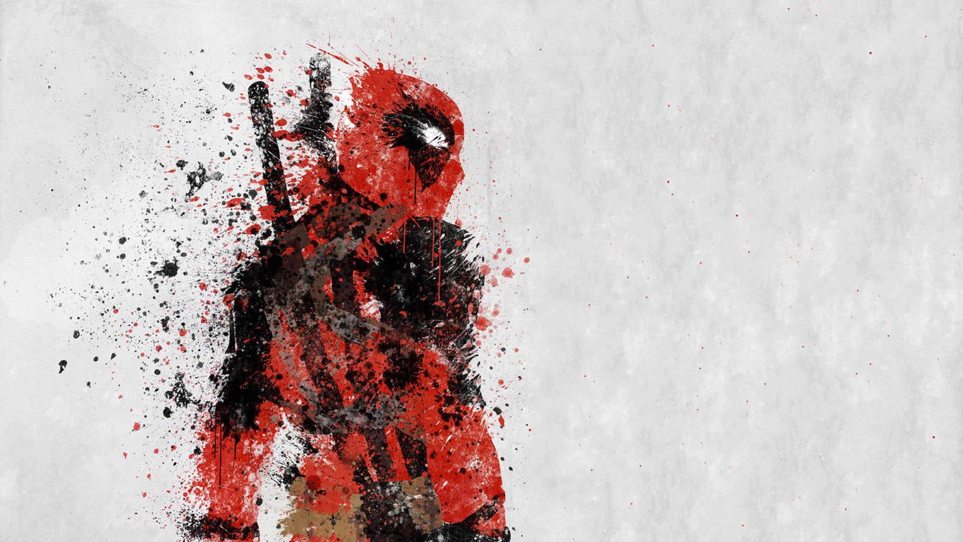 Deadpool watercolor splatter art HD Wallpaper