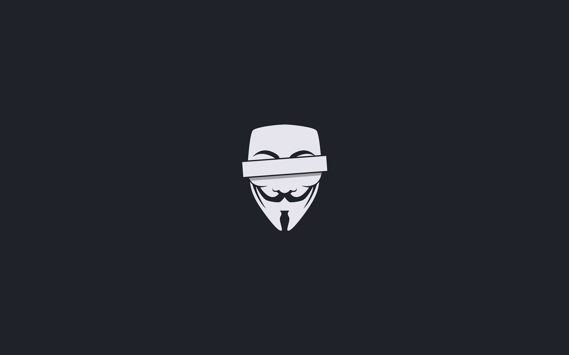 Anonymous mask with blindfold on dark background HD Wallpaper
