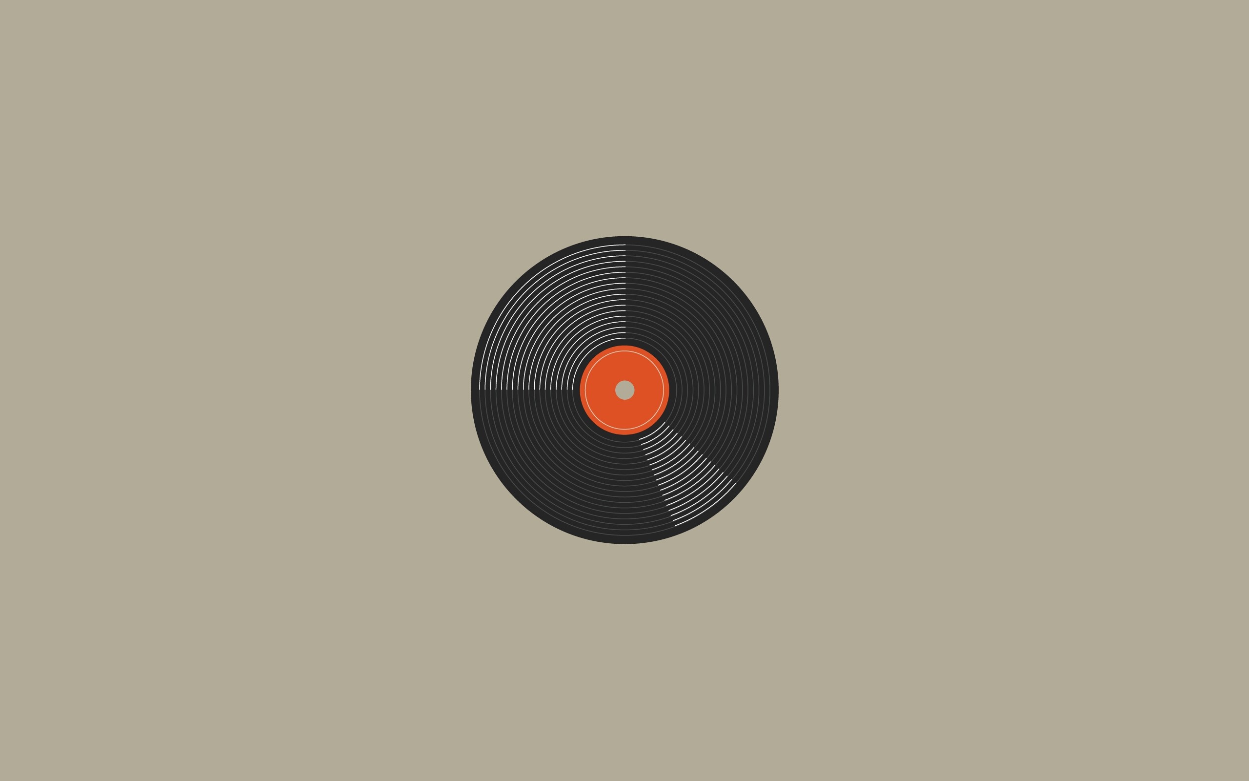 Minimalist vinyl record on a plain background HD Wallpaper