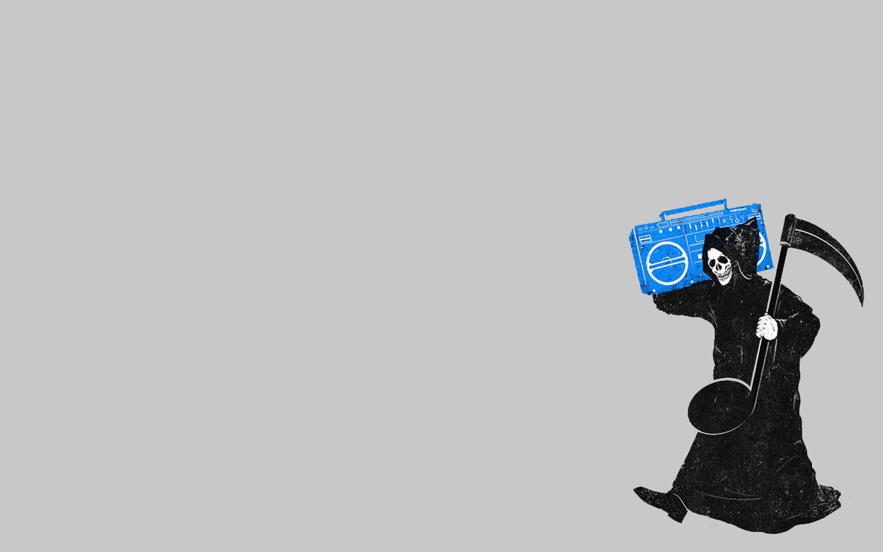 Grim Reaper with Boombox and Scythe HD Wallpaper