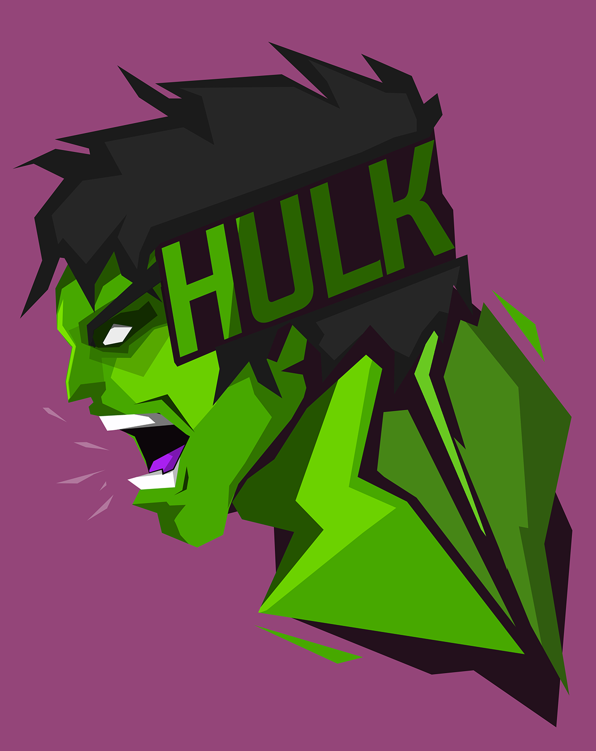 Hulk roaring with "HULK" text on his head HD Wallpaper