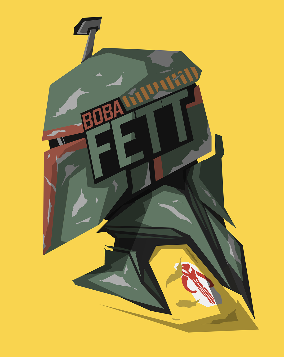 Boba Fett's helmet with Star Wars logo HD Wallpaper