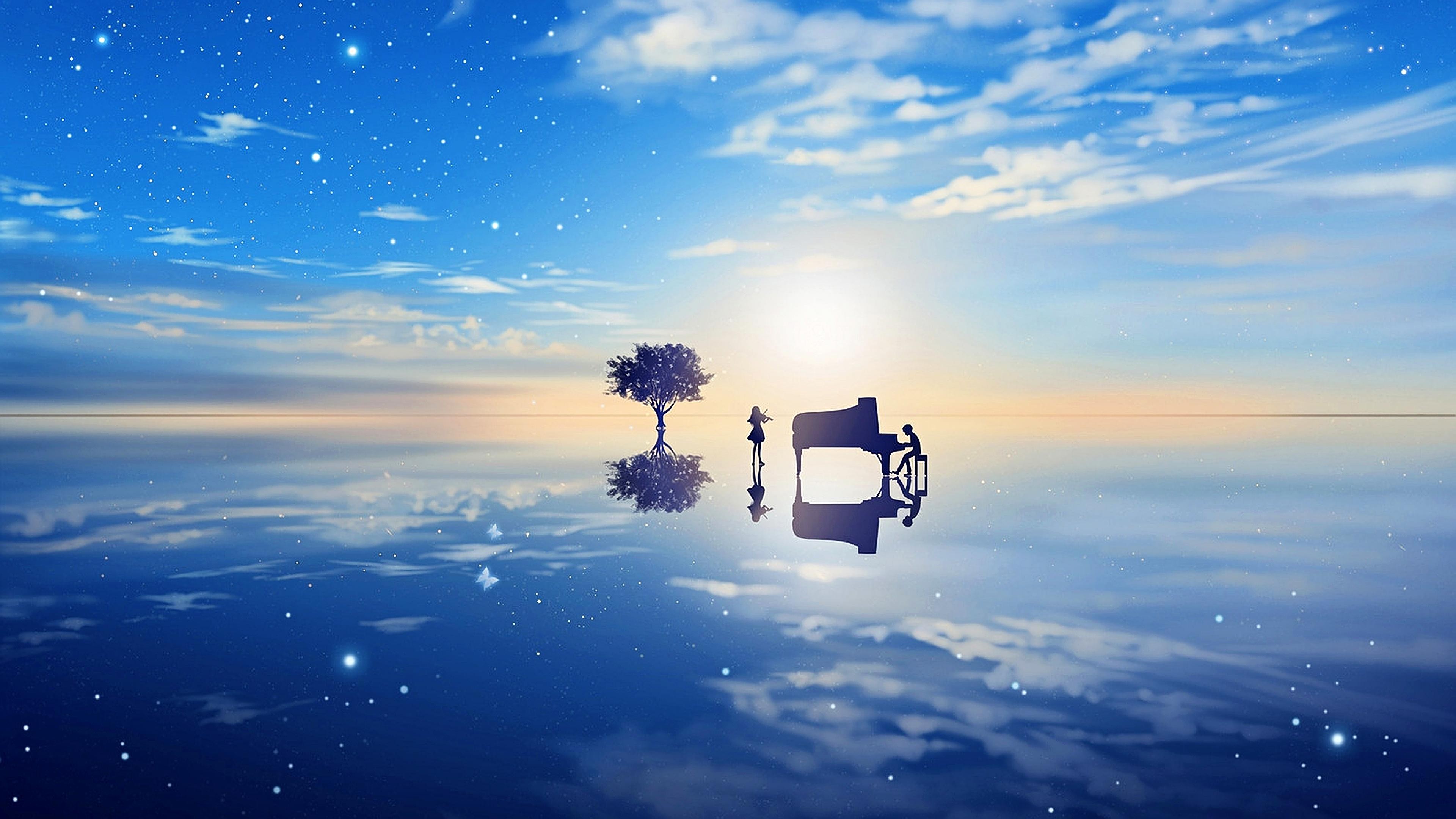 Shigatsu wa Kimi no Uso: Piano and Violin Duet HD Wallpaper