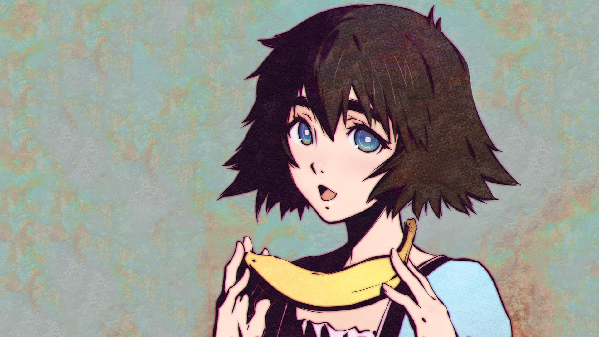 Shiina Mayuri from Steins;Gate holding a banana HD Wallpaper