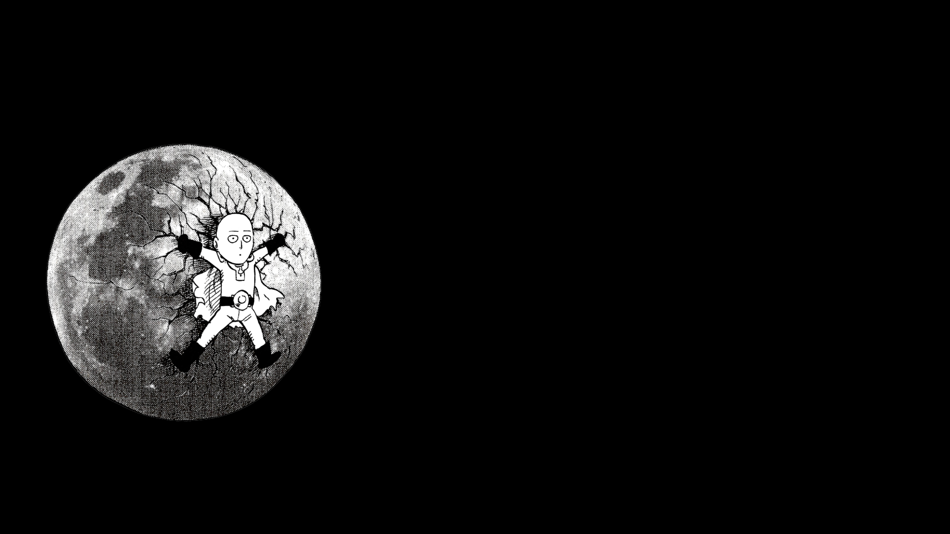 Saitama on the cracked moon HD Wallpaper