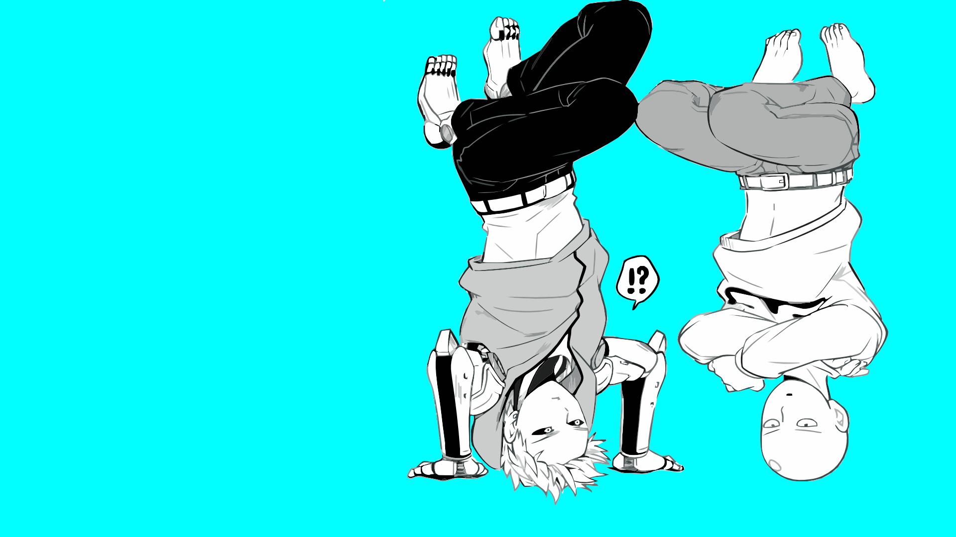One-Punch Man characters doing handstands HD Wallpaper