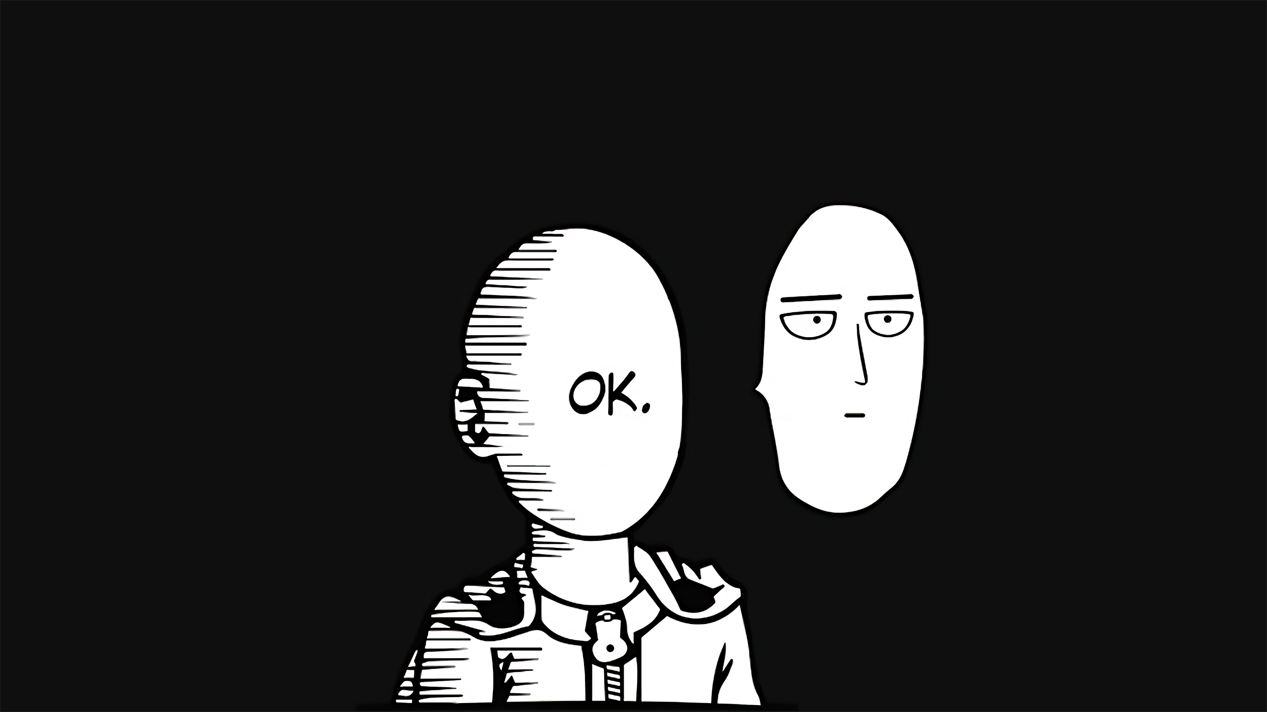 One-Punch Man Saitama with thought bubble HD Wallpaper