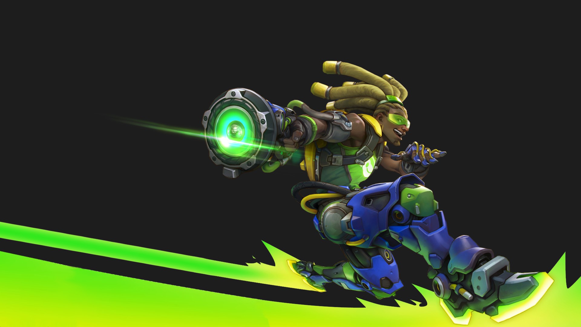 Lúcio from Overwatch firing a sonic blast HD Wallpaper