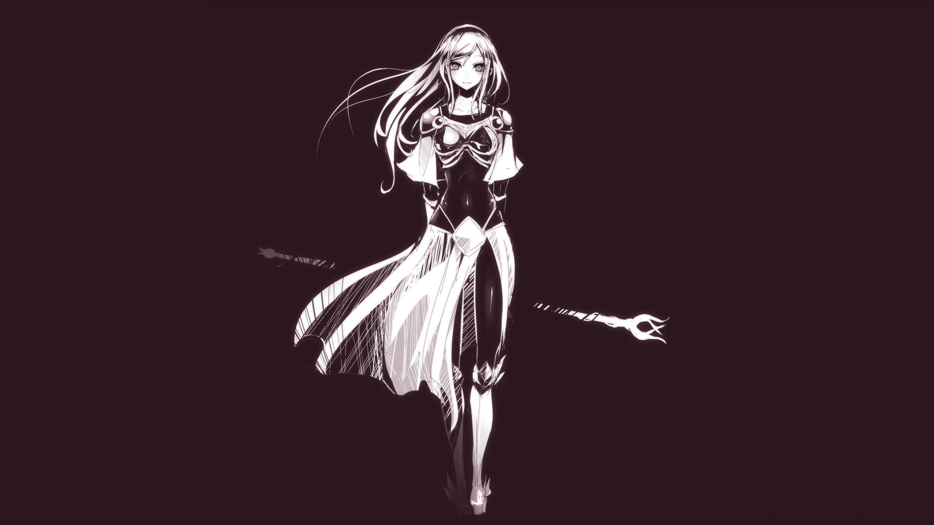 Lux from League of Legends with a staff HD Wallpaper