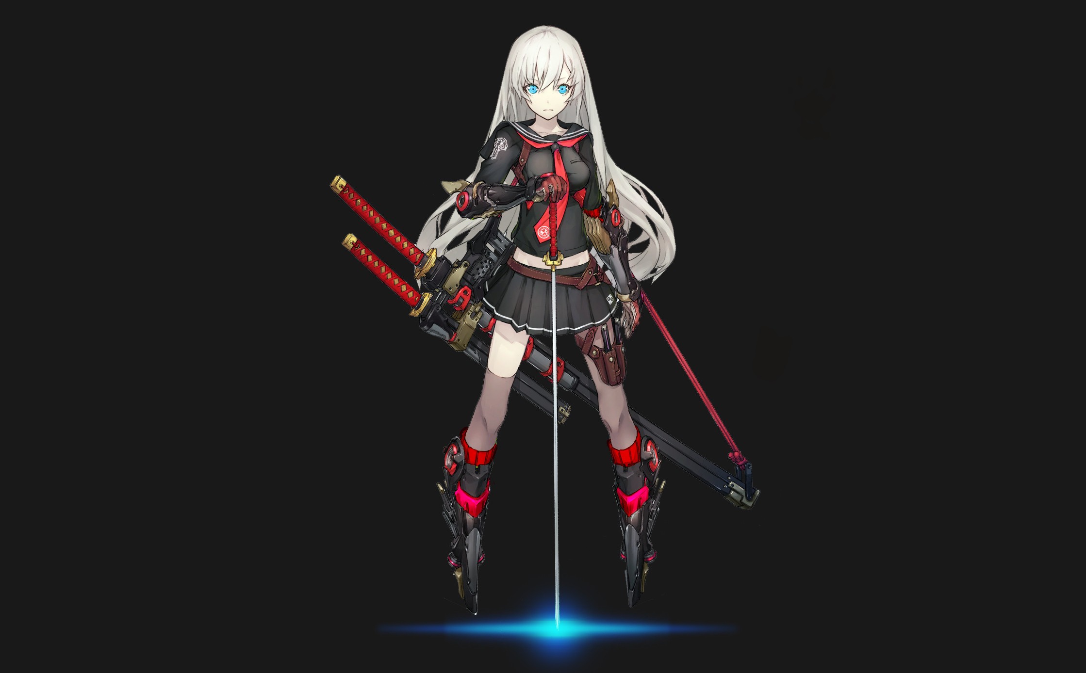 Kantai Collection girl with swords and bow HD Wallpaper