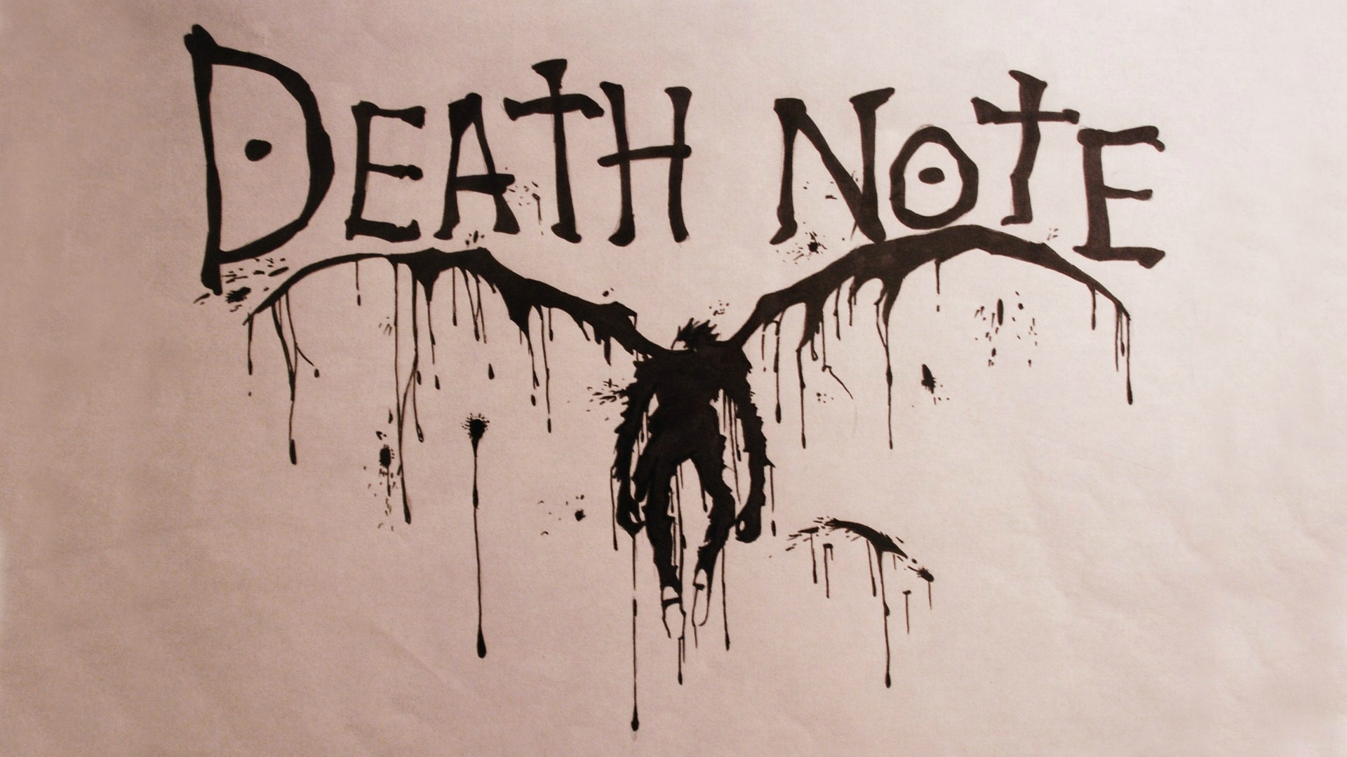 Death Note logo with Ryuk silhouette HD Wallpaper