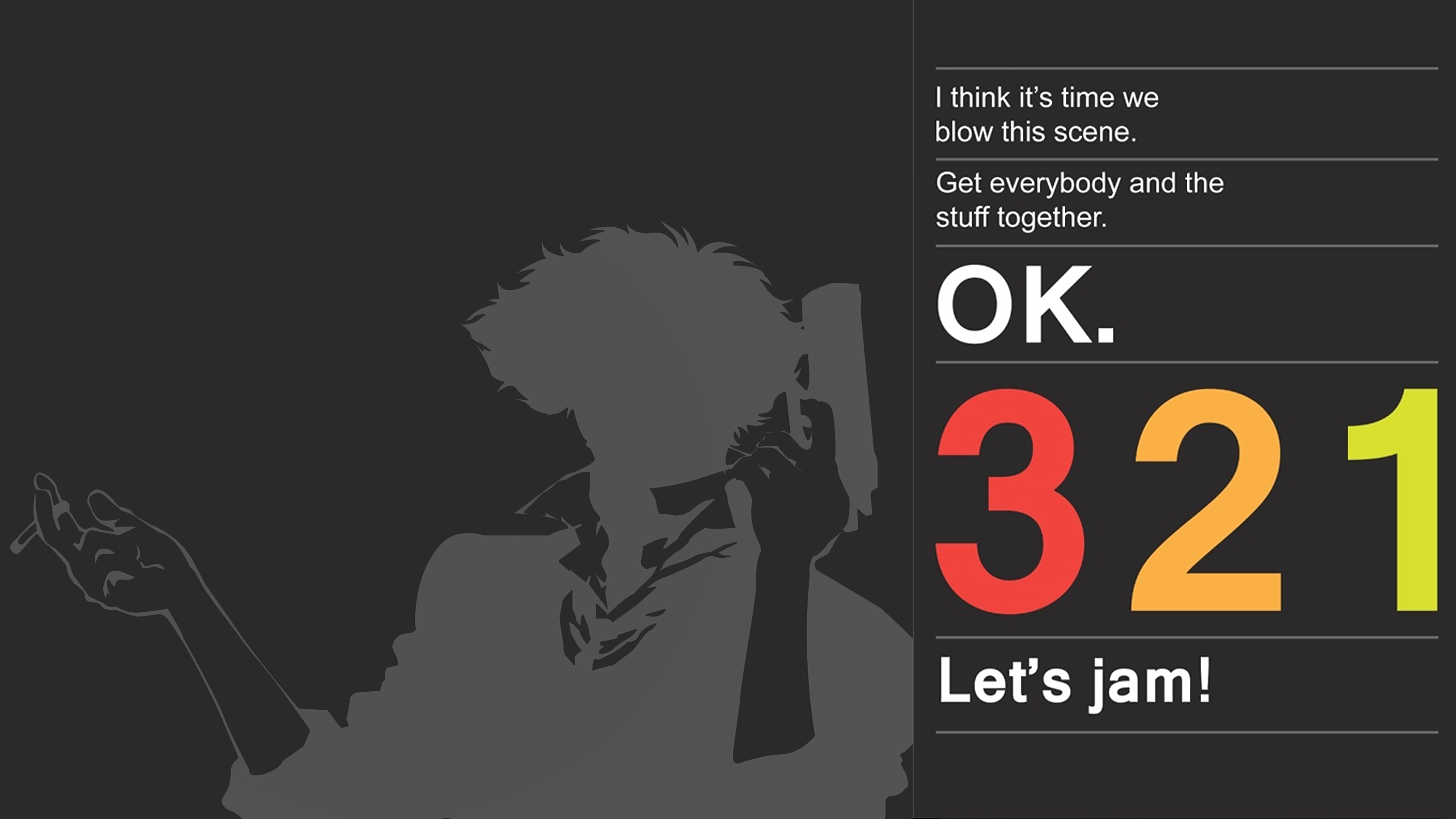 Spike Spiegel from Cowboy Bebop with countdown HD Wallpaper