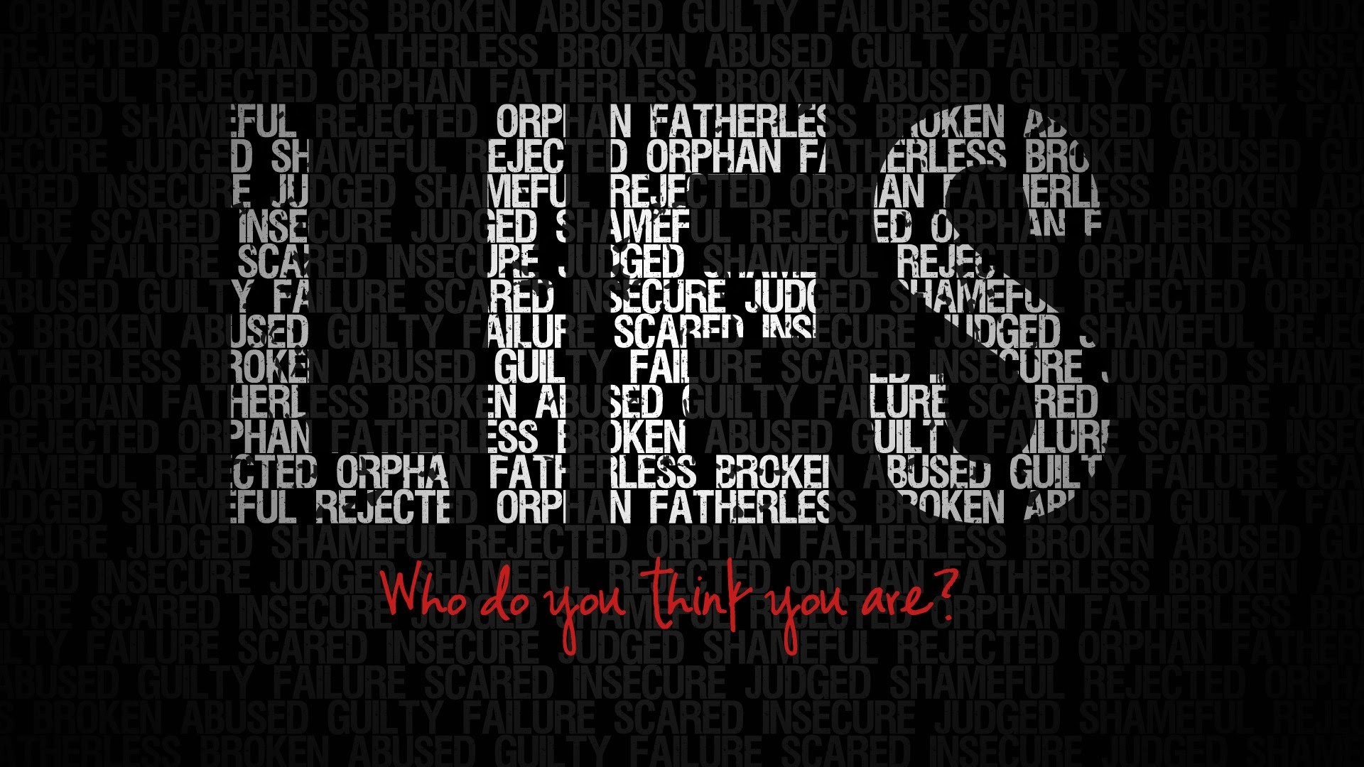 Typography artwork with negative words and a question HD Wallpaper