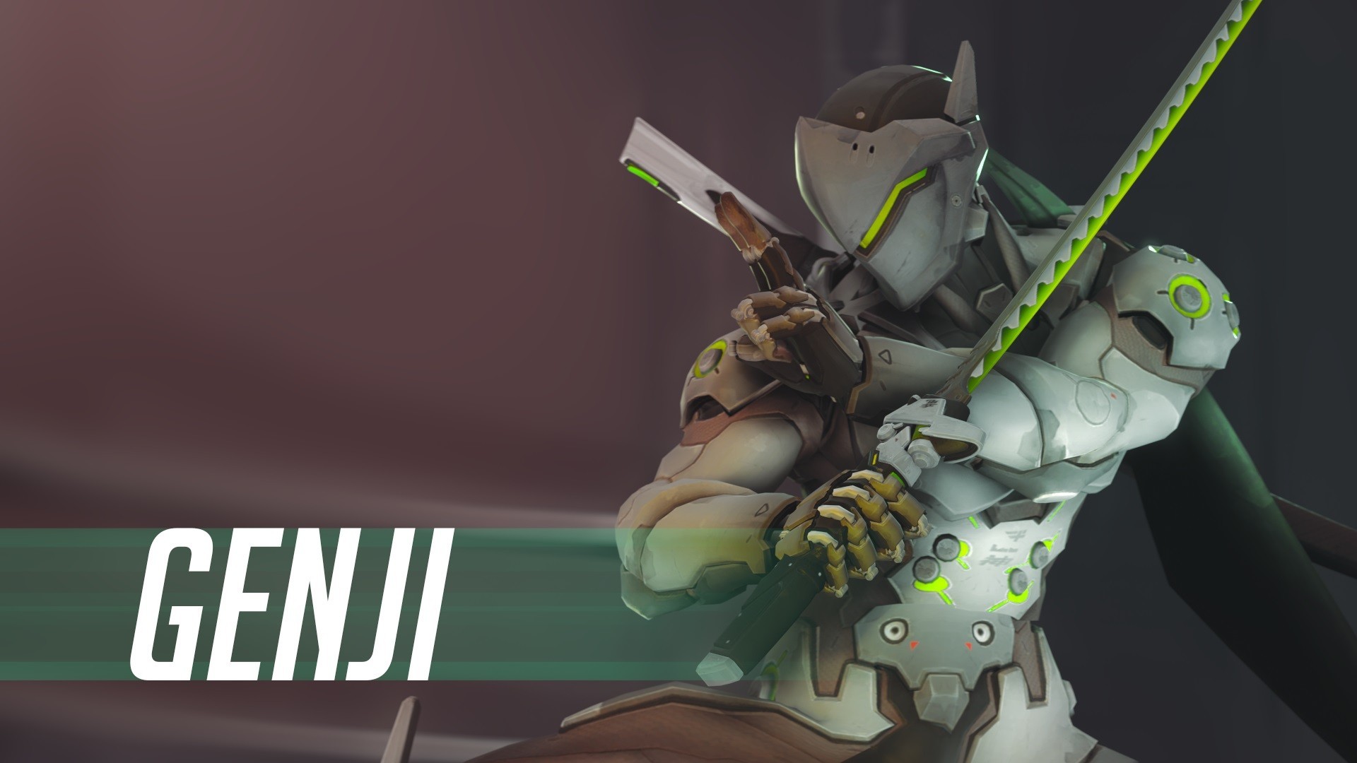 Genji from Overwatch holding a sword HD Wallpaper