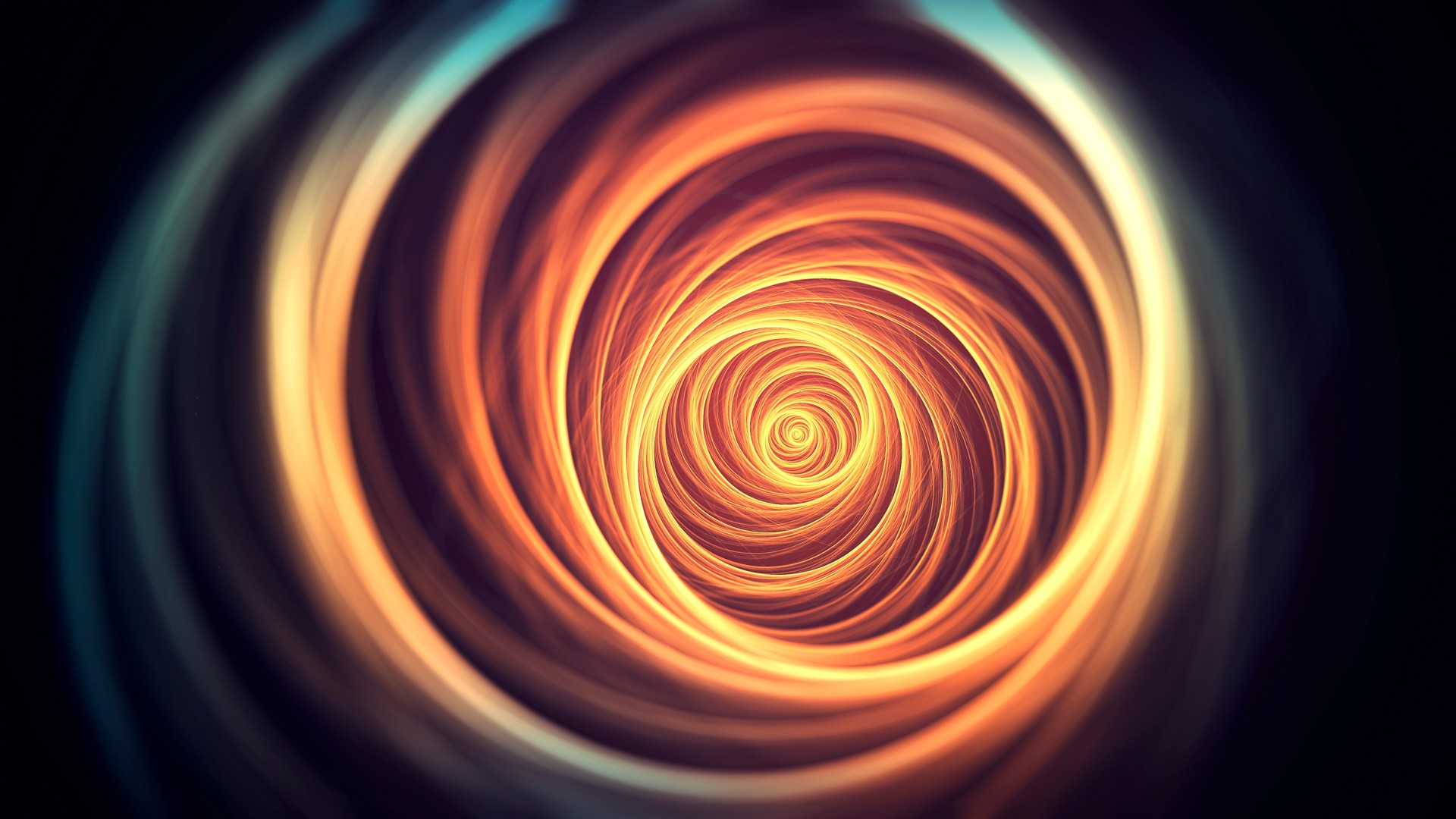 Abstract orange and blue spiral HD Wallpaper