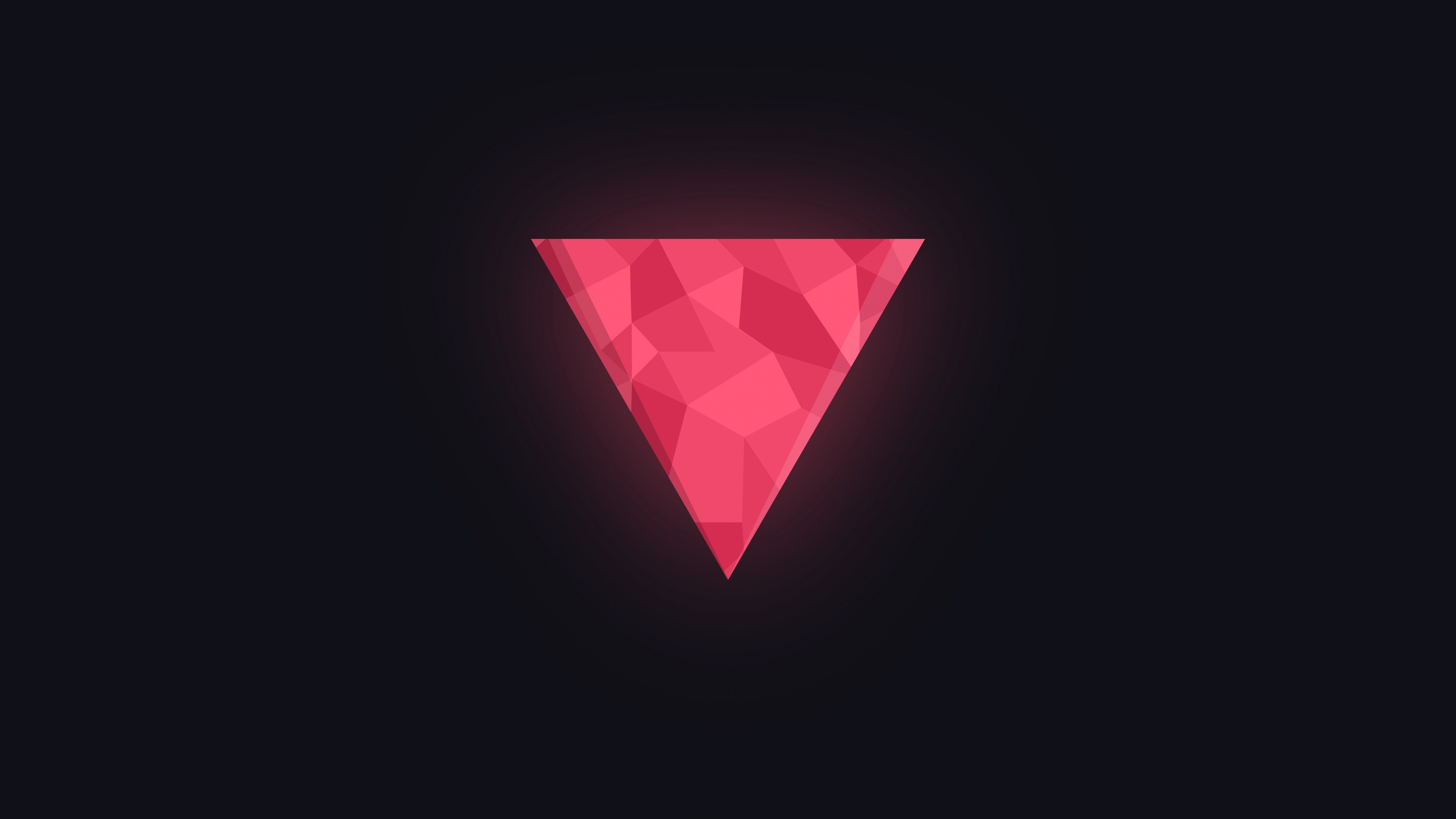 Geometric pink triangle on a dark background HD Wallpaper