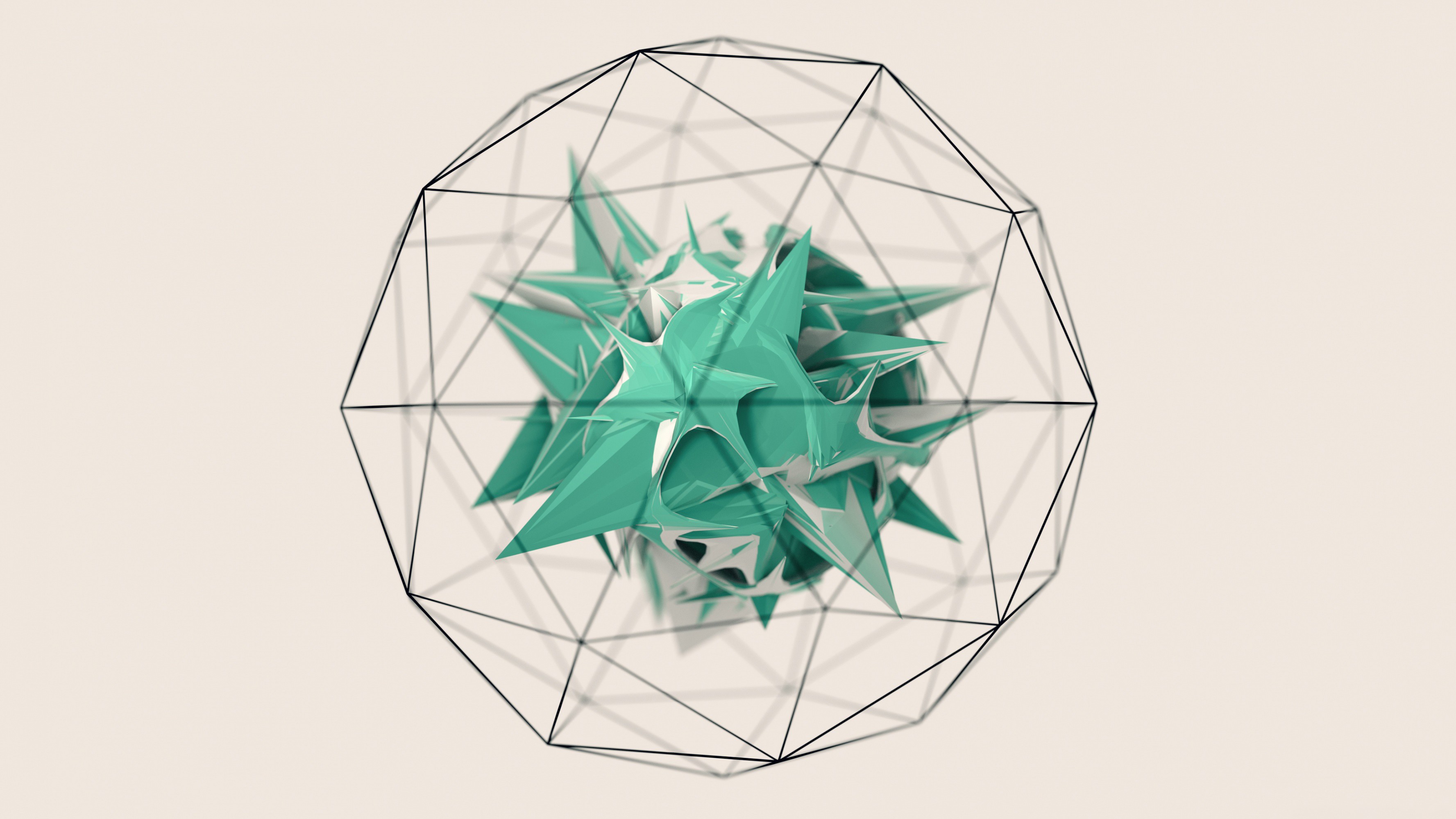 Abstract geometric shape with sharp edges HD Wallpaper